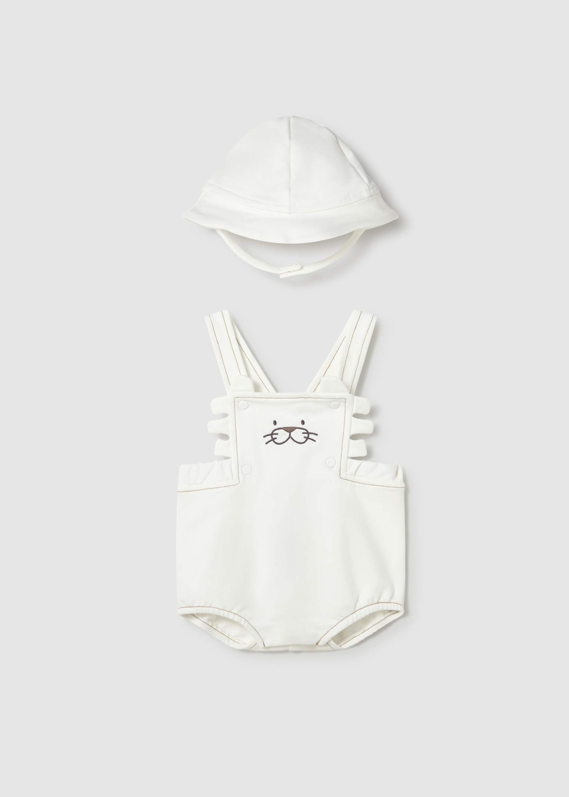 Newborn Boy Dungaree with Hat Set