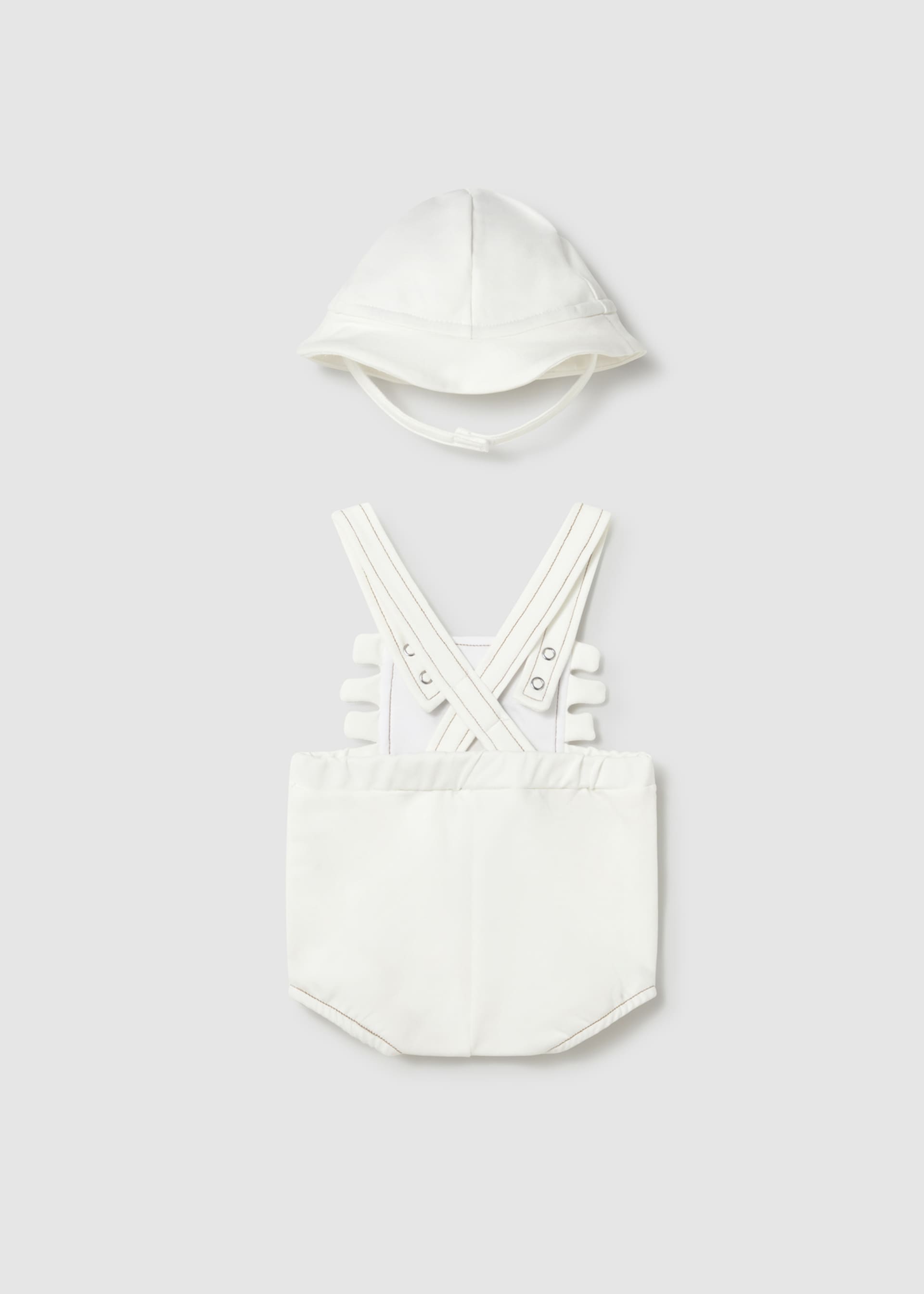 Newborn Boy Dungaree with Hat Set