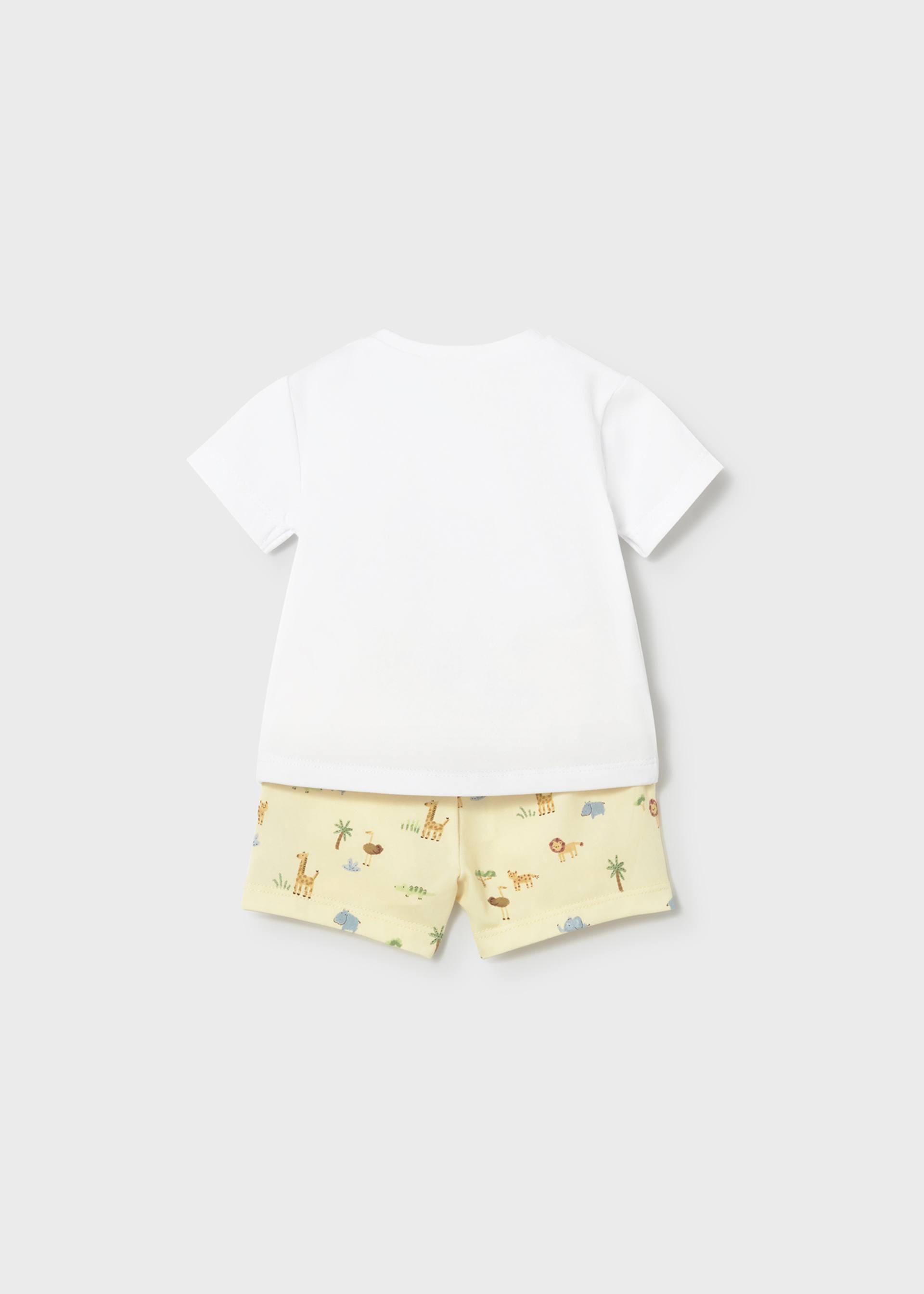 Completo 4 pezzi pantalone corto neonato