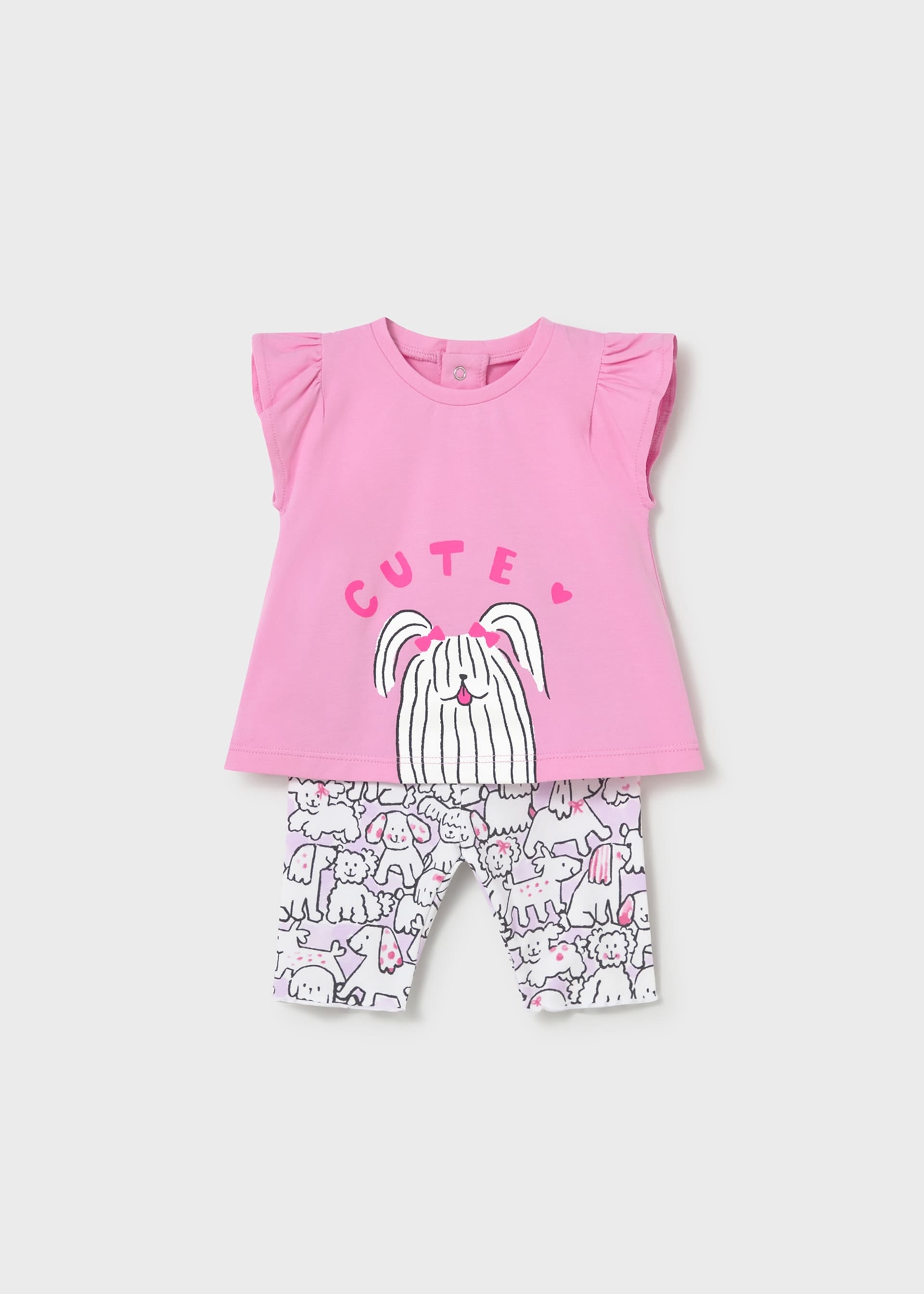 Conjunto legging estampado y playera recién nacida