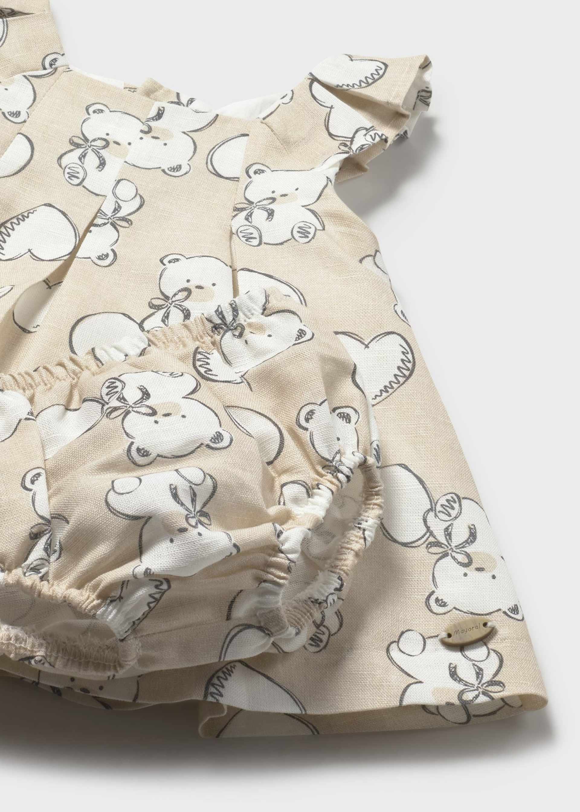 Vestido estampado con cubrepañal recién nacida