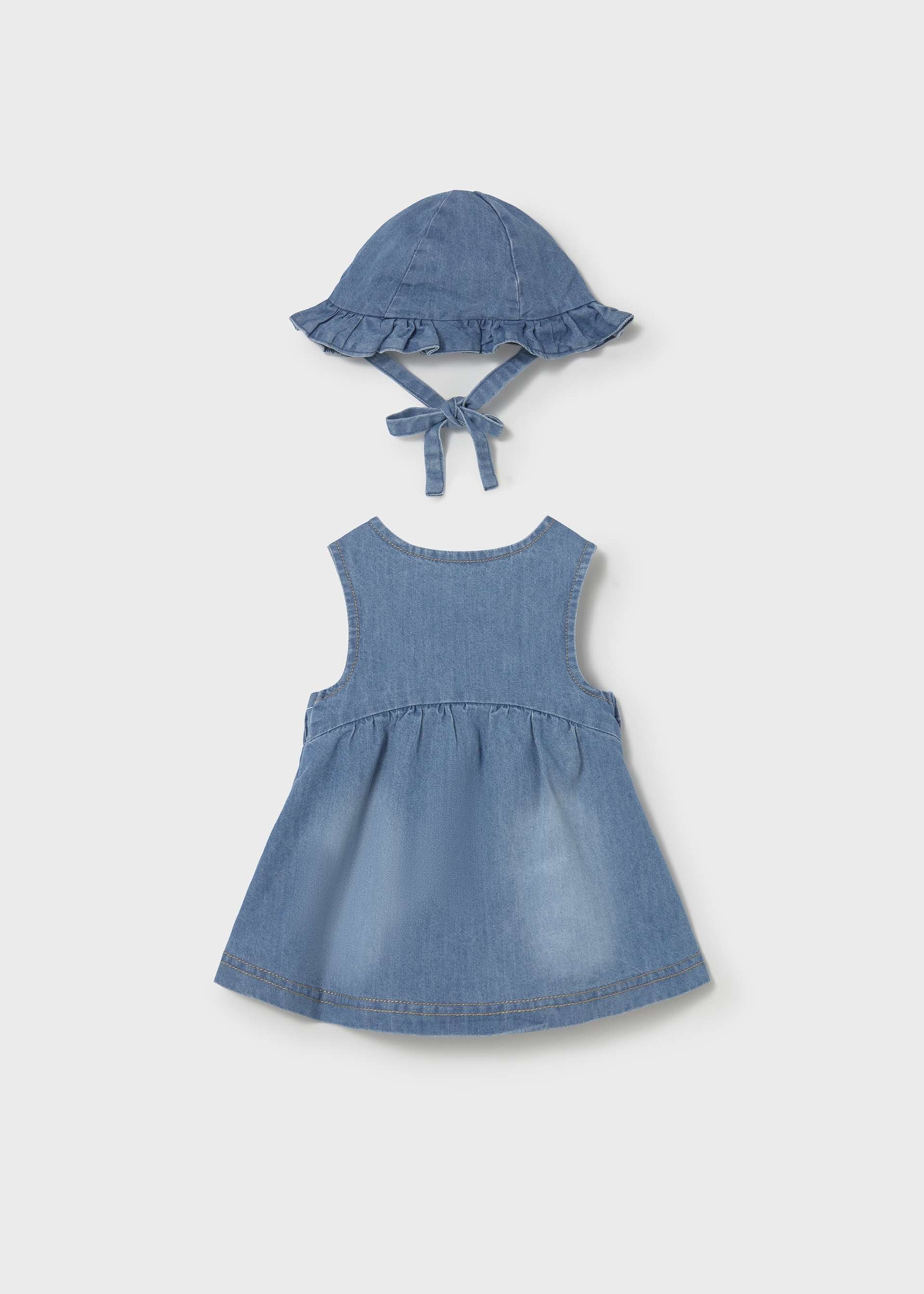 Vestido com chapéu folhos recém nascida