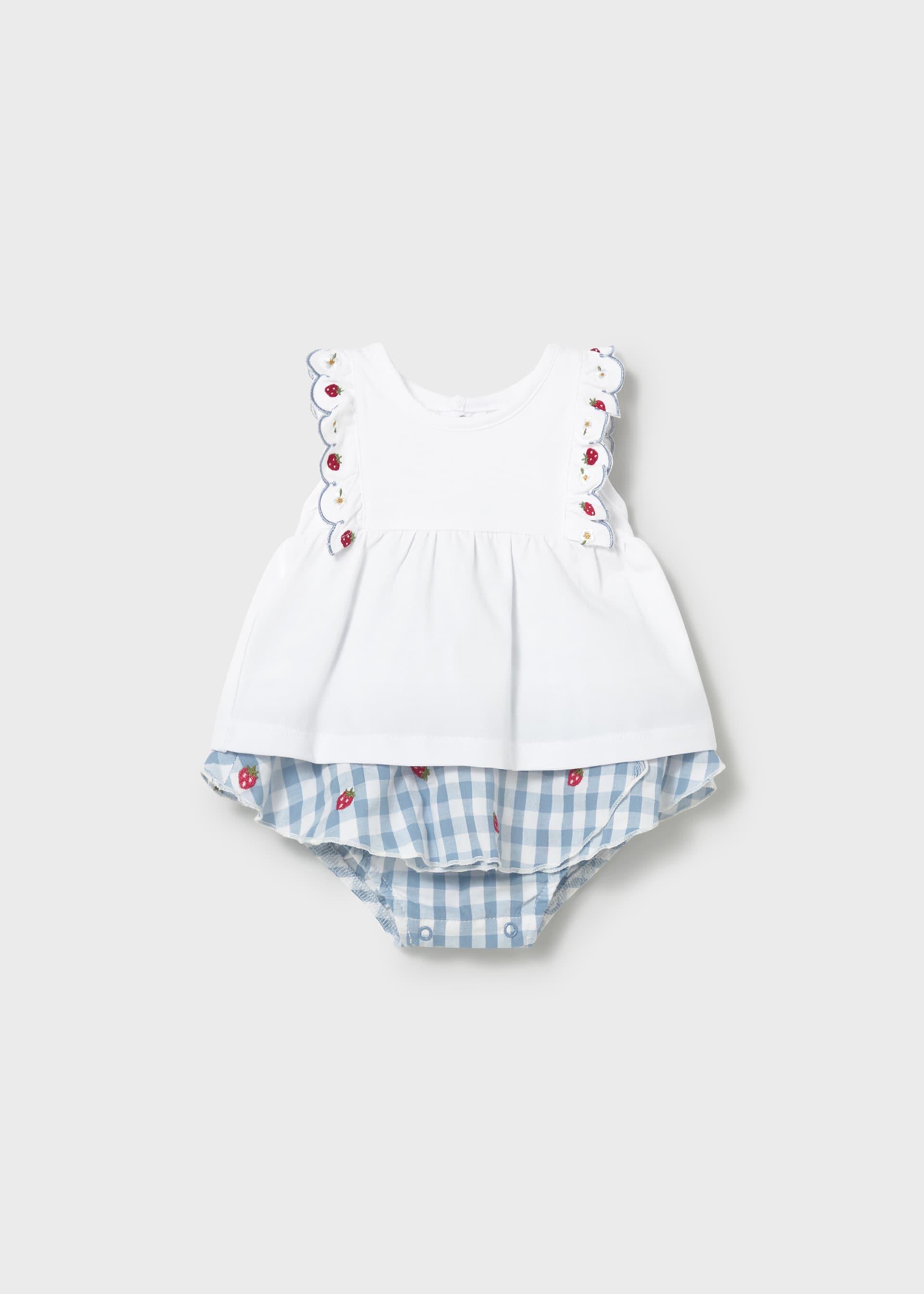 Completo gonna quadri e maglietta neonata
