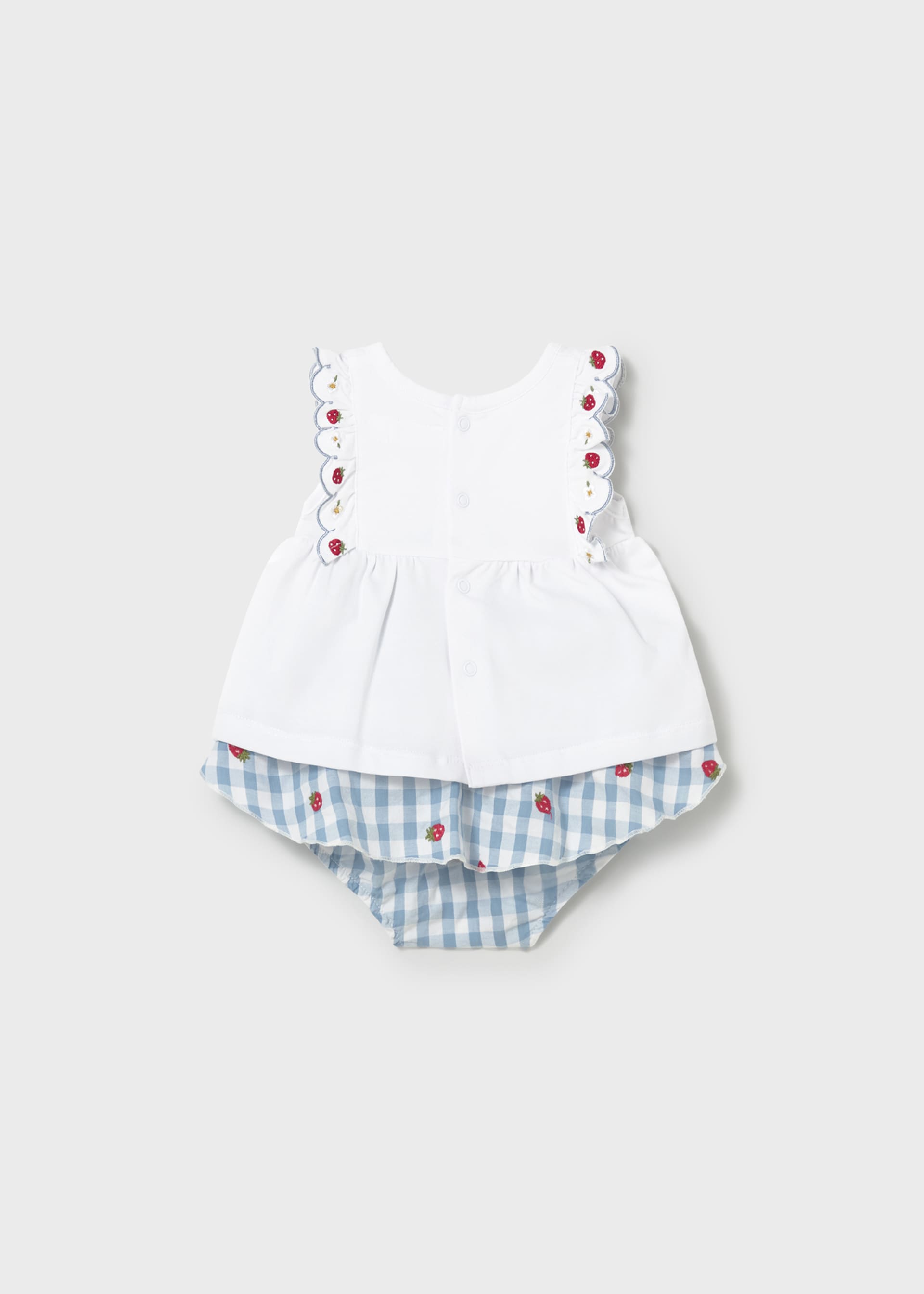 Completo gonna quadri e maglietta neonata