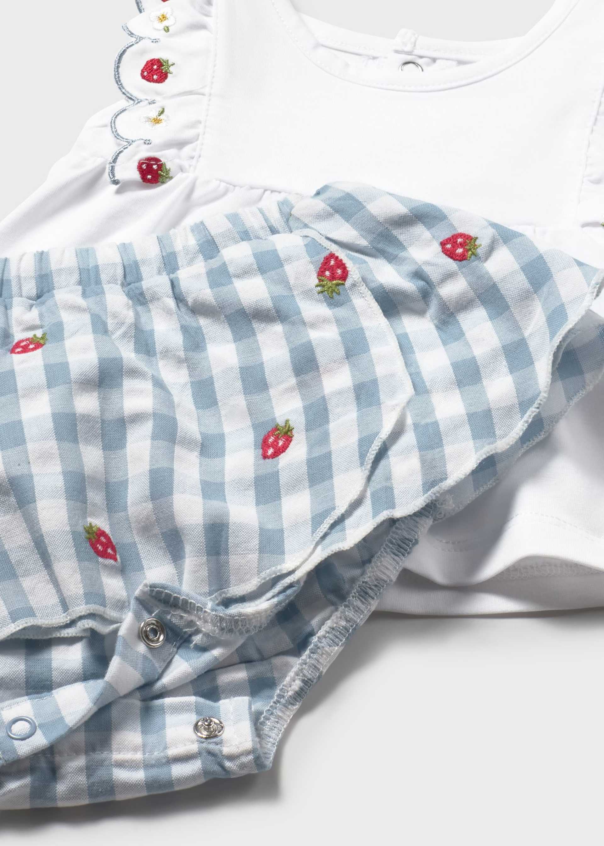 Completo gonna quadri e maglietta neonata