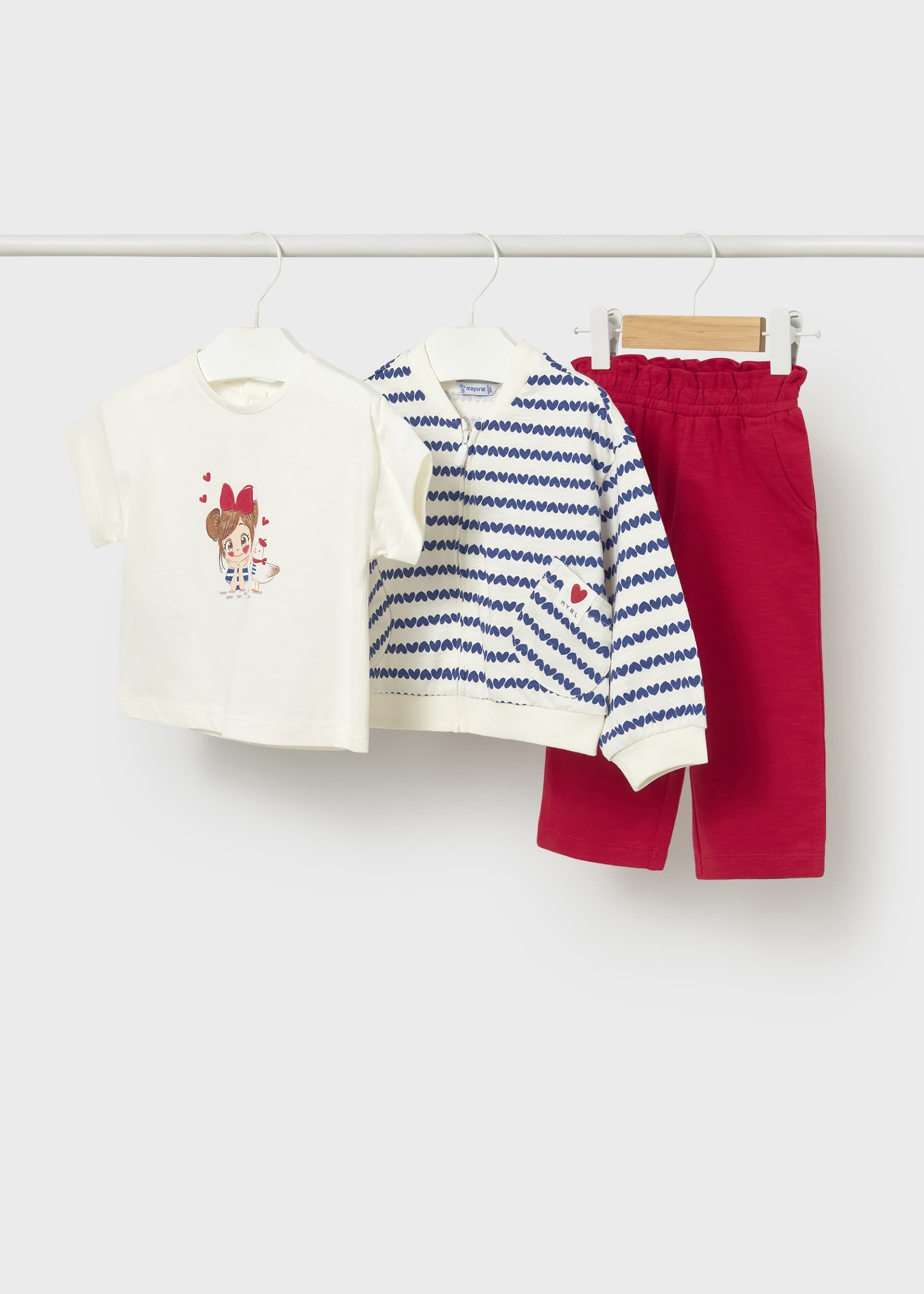 Ensemble 3 pièces avec sweat imprimé bébé