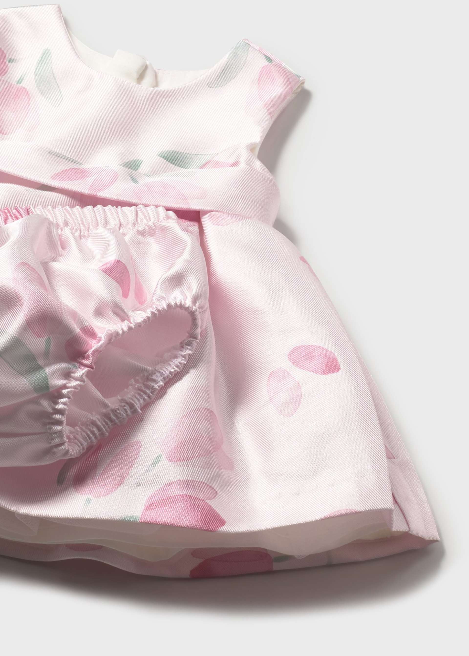 Vestido flores com cuequinha cerimonia recém nascida