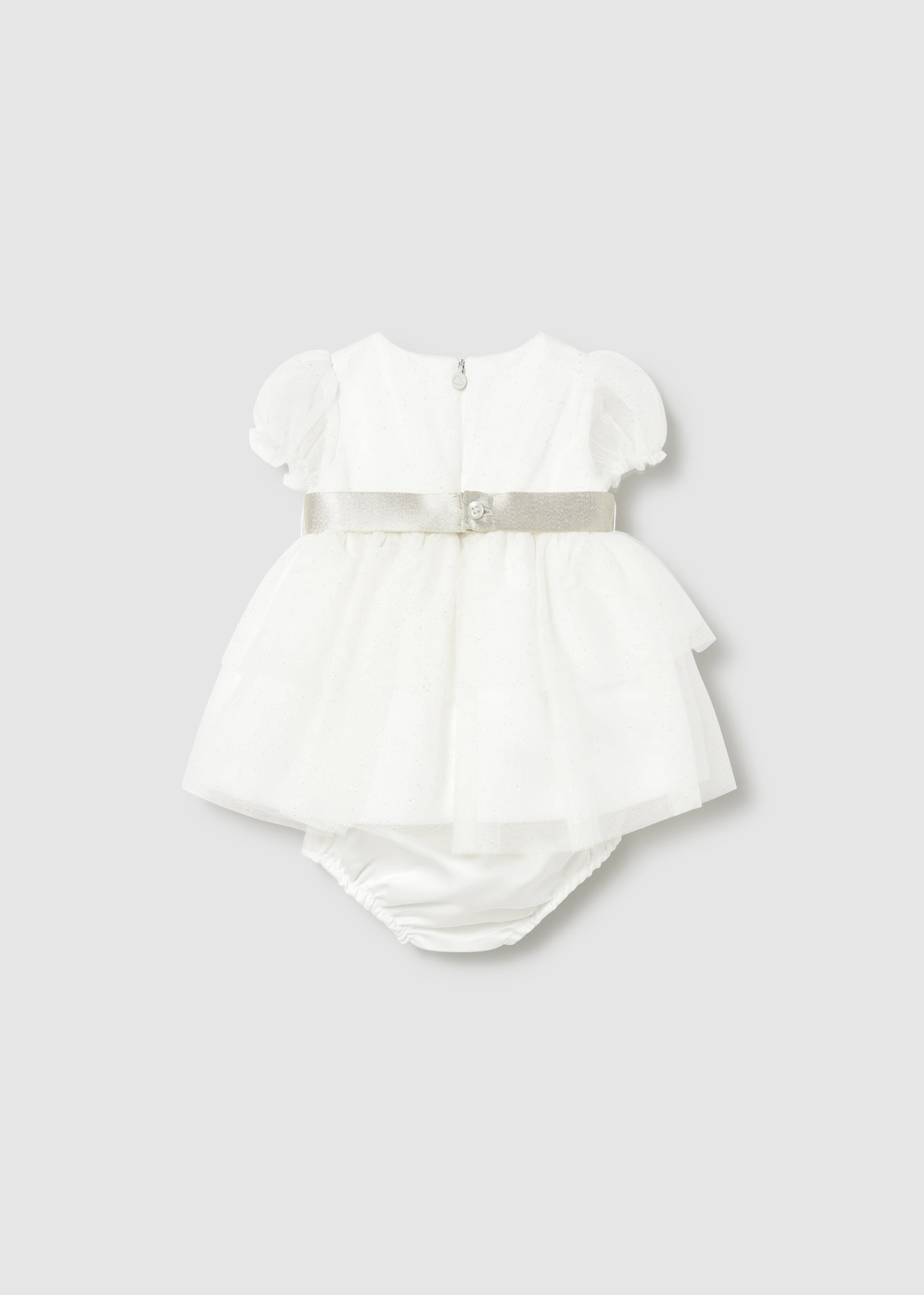 Vestito tulle con copripannolino cerimonia neonata