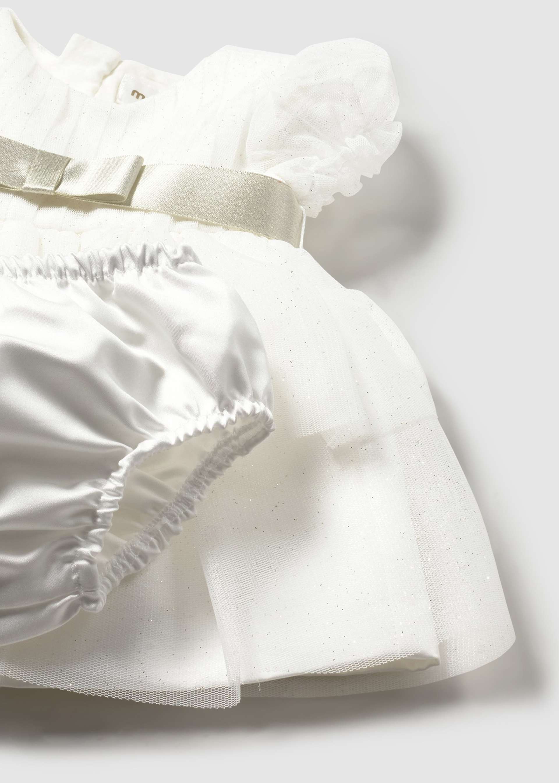 Vestito tulle con copripannolino cerimonia neonata