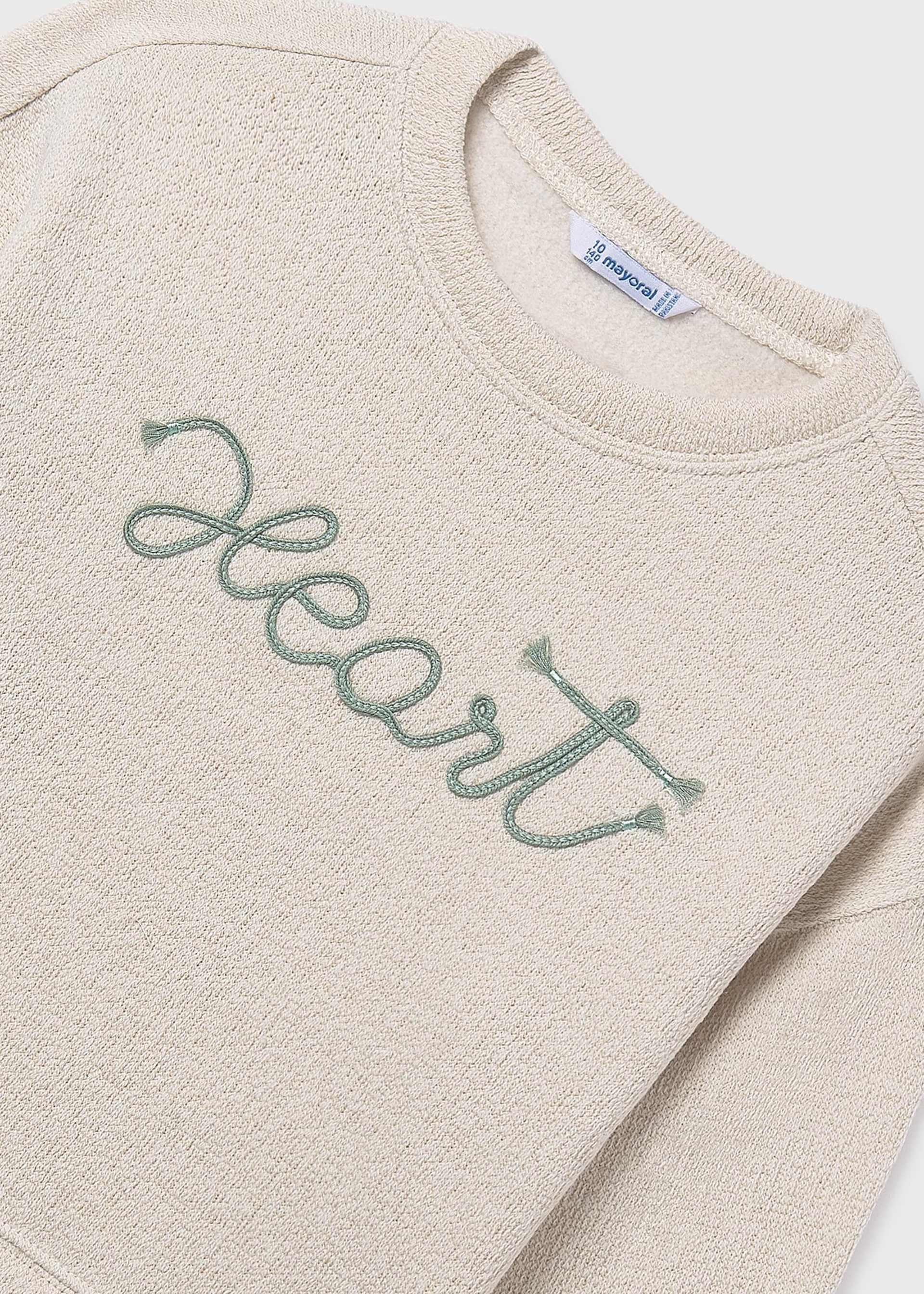 Sweat appliqué cordon fille