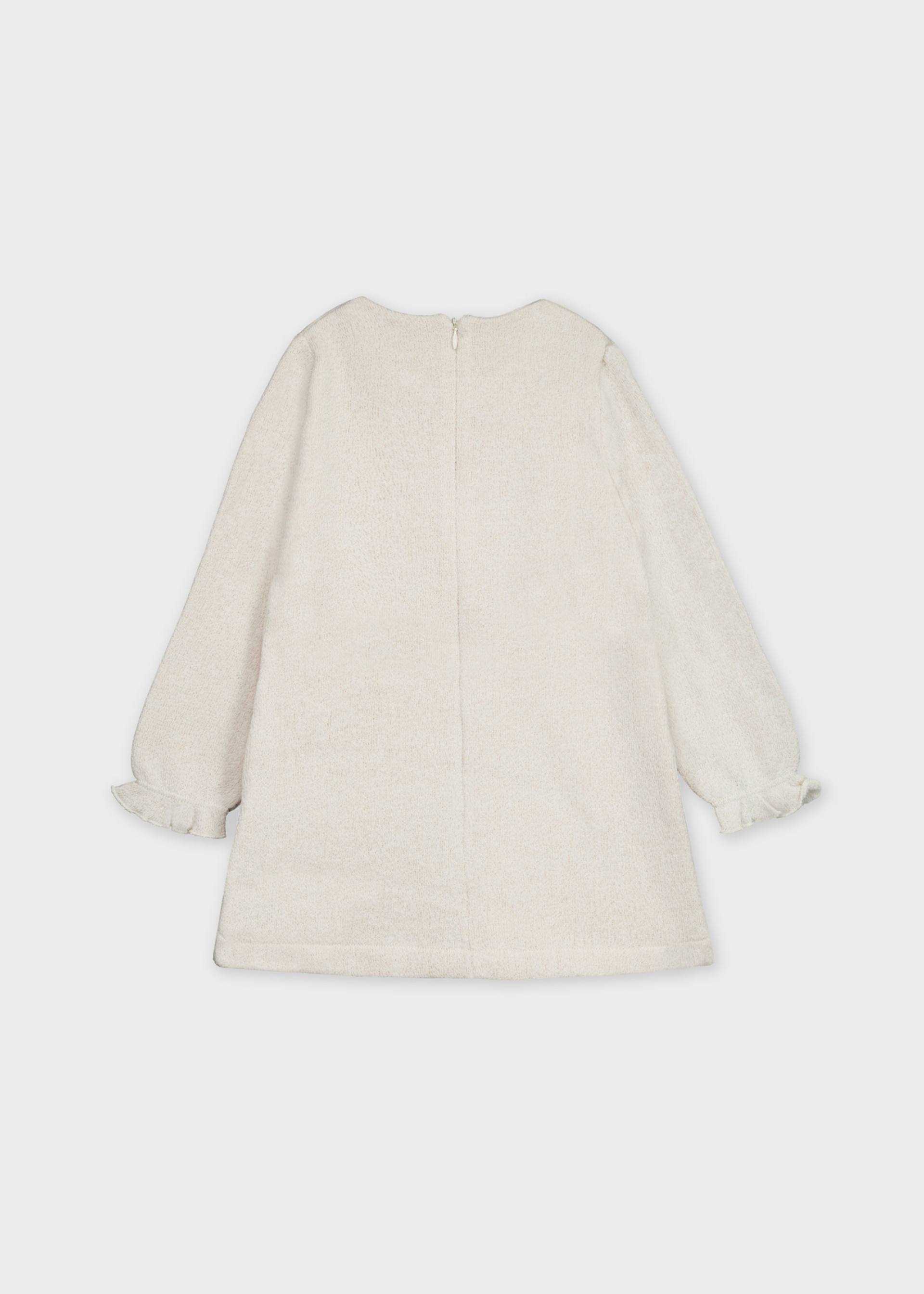 Vestido felpa bordado menina