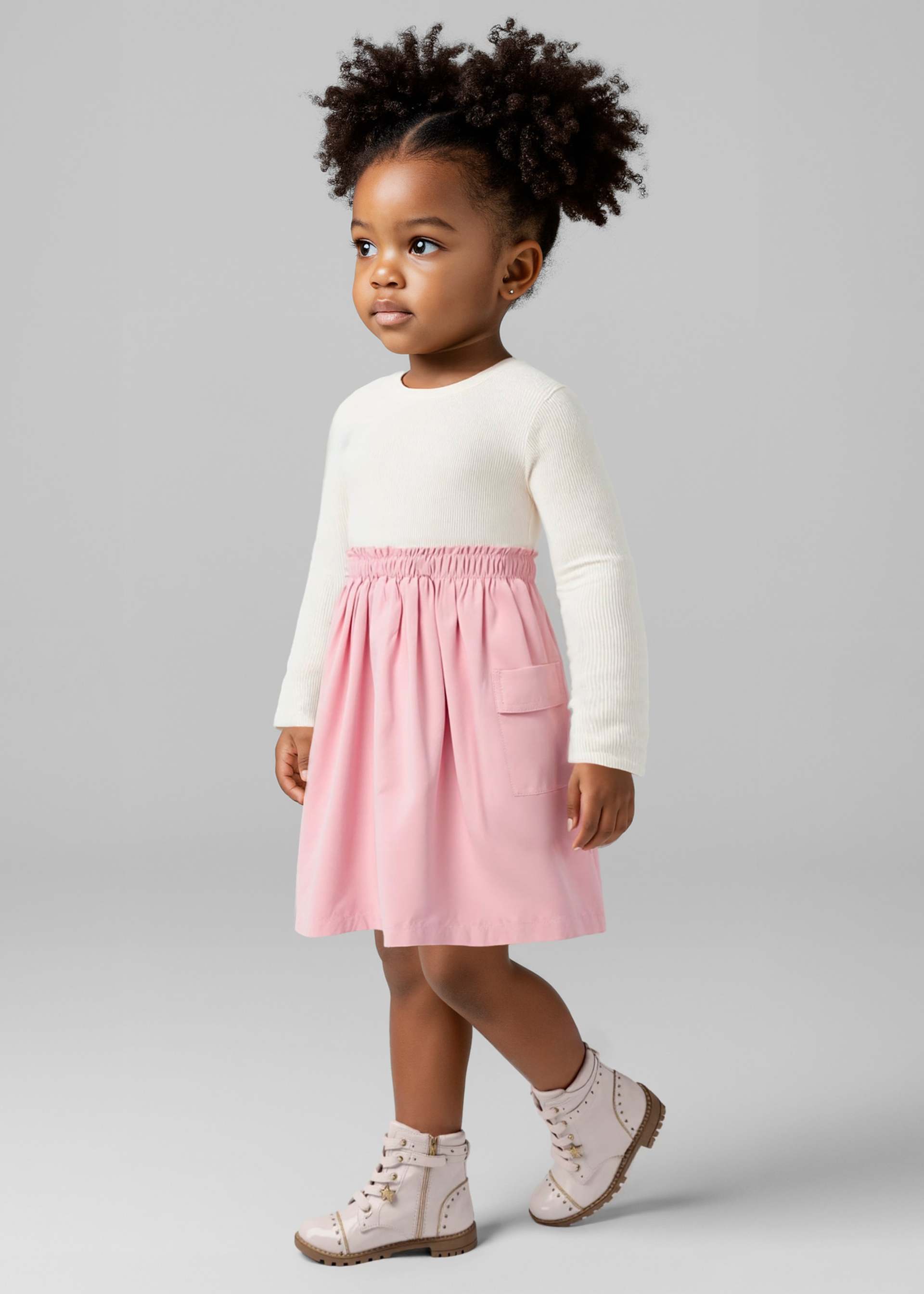 Vestido combinado cargo menina