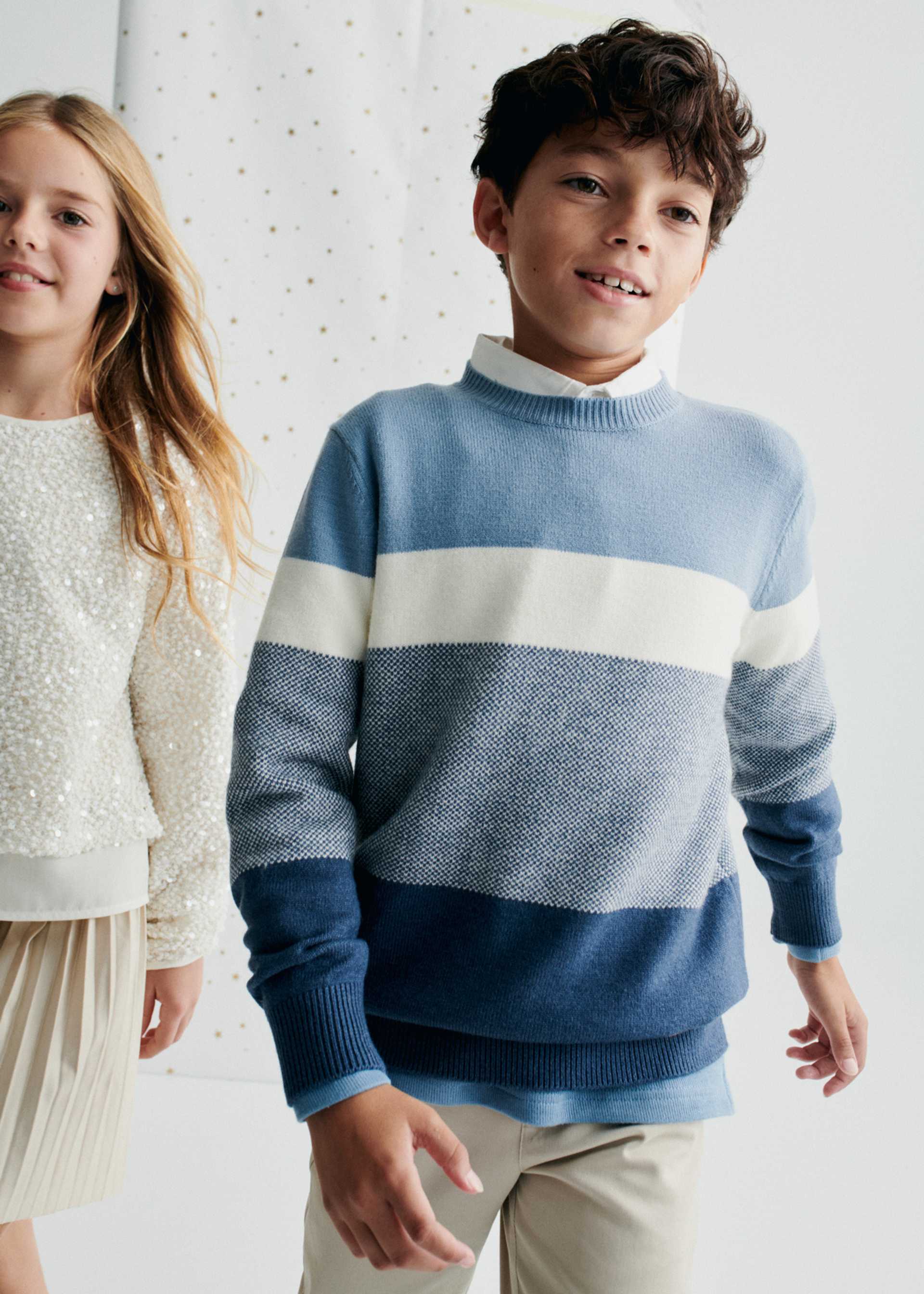 Pullover color blocked Teenager Jungen