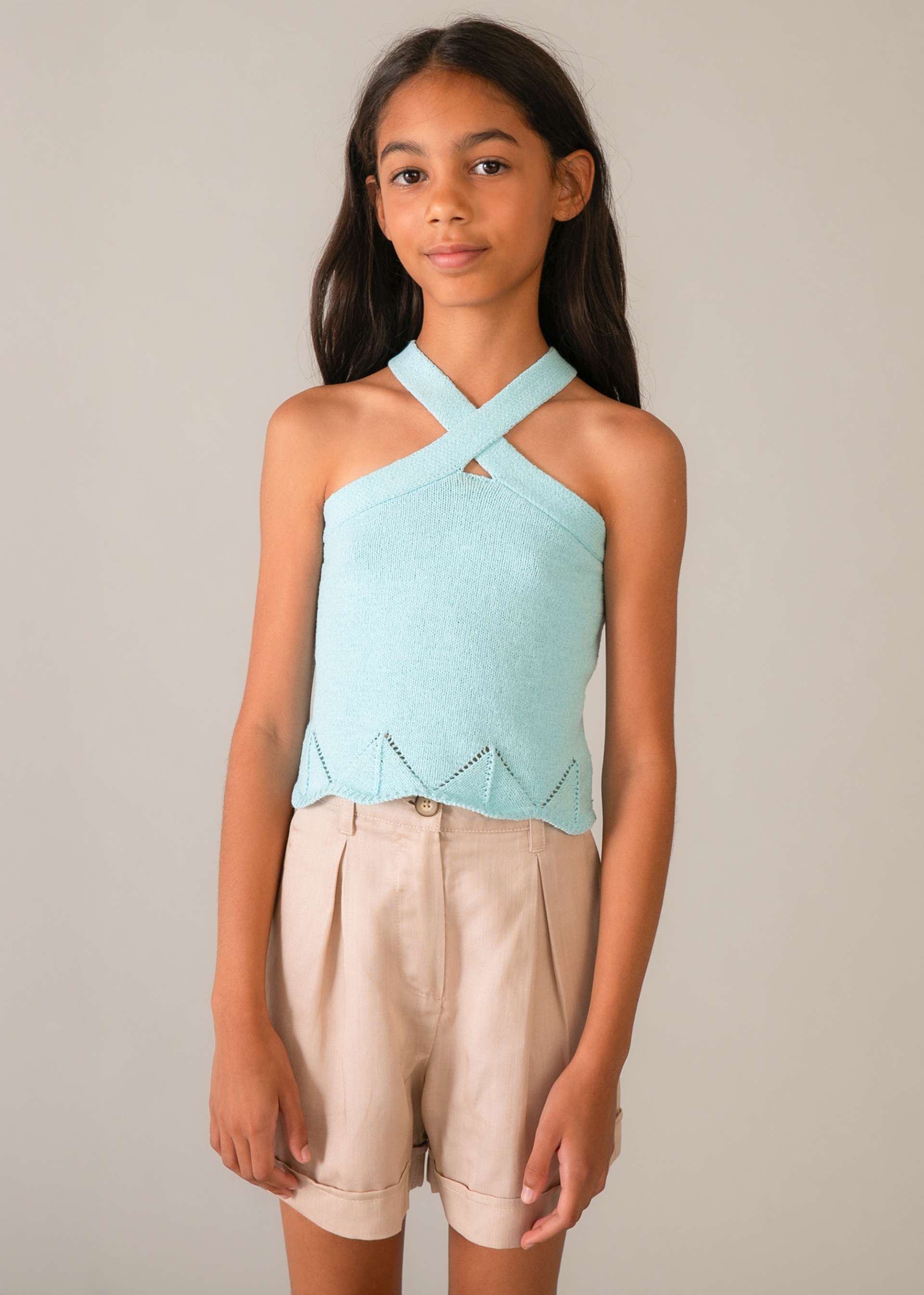 Top w stylu halter dla dziewczynki