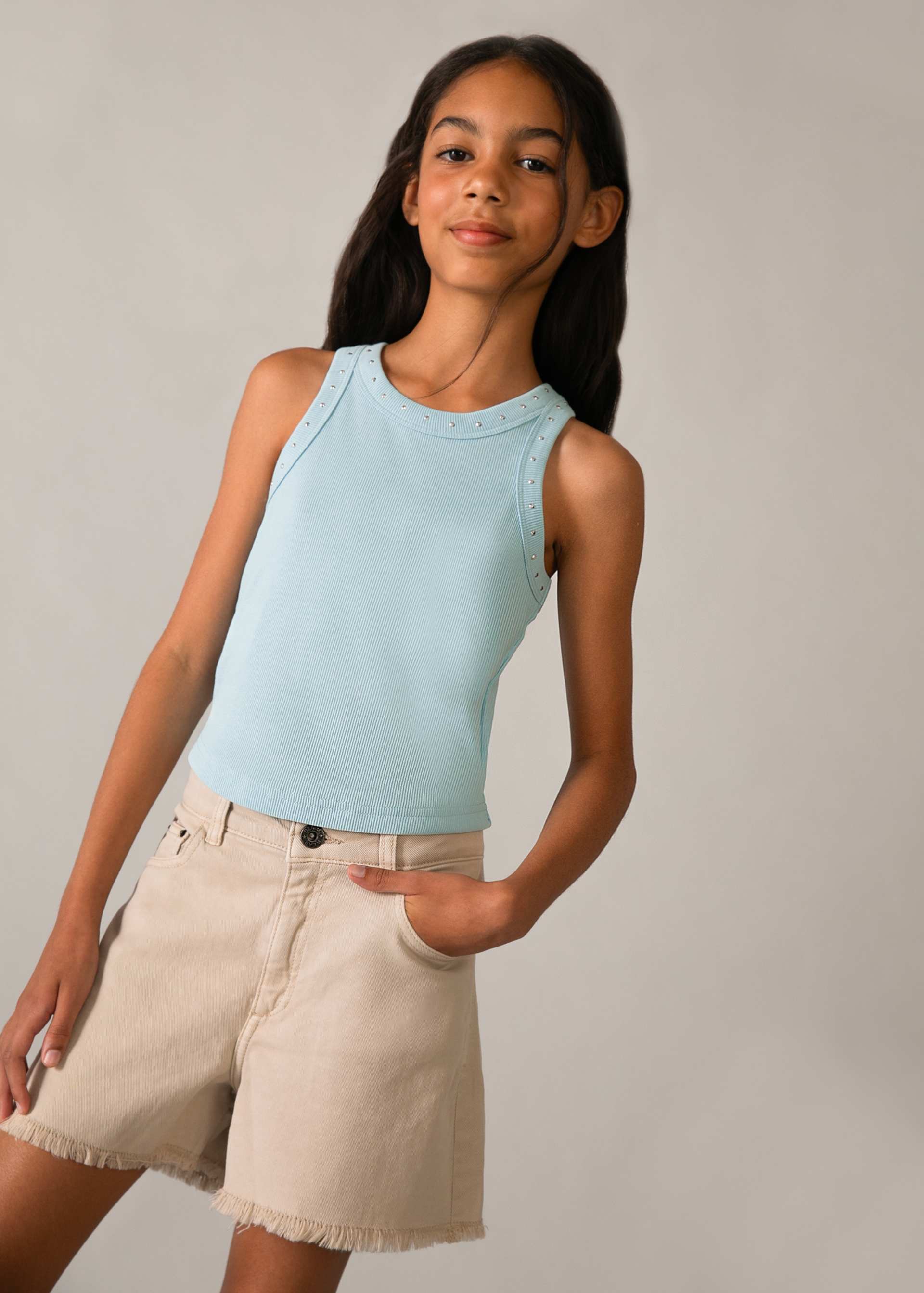 Kurze Twillhose basic Teenager Mädchen