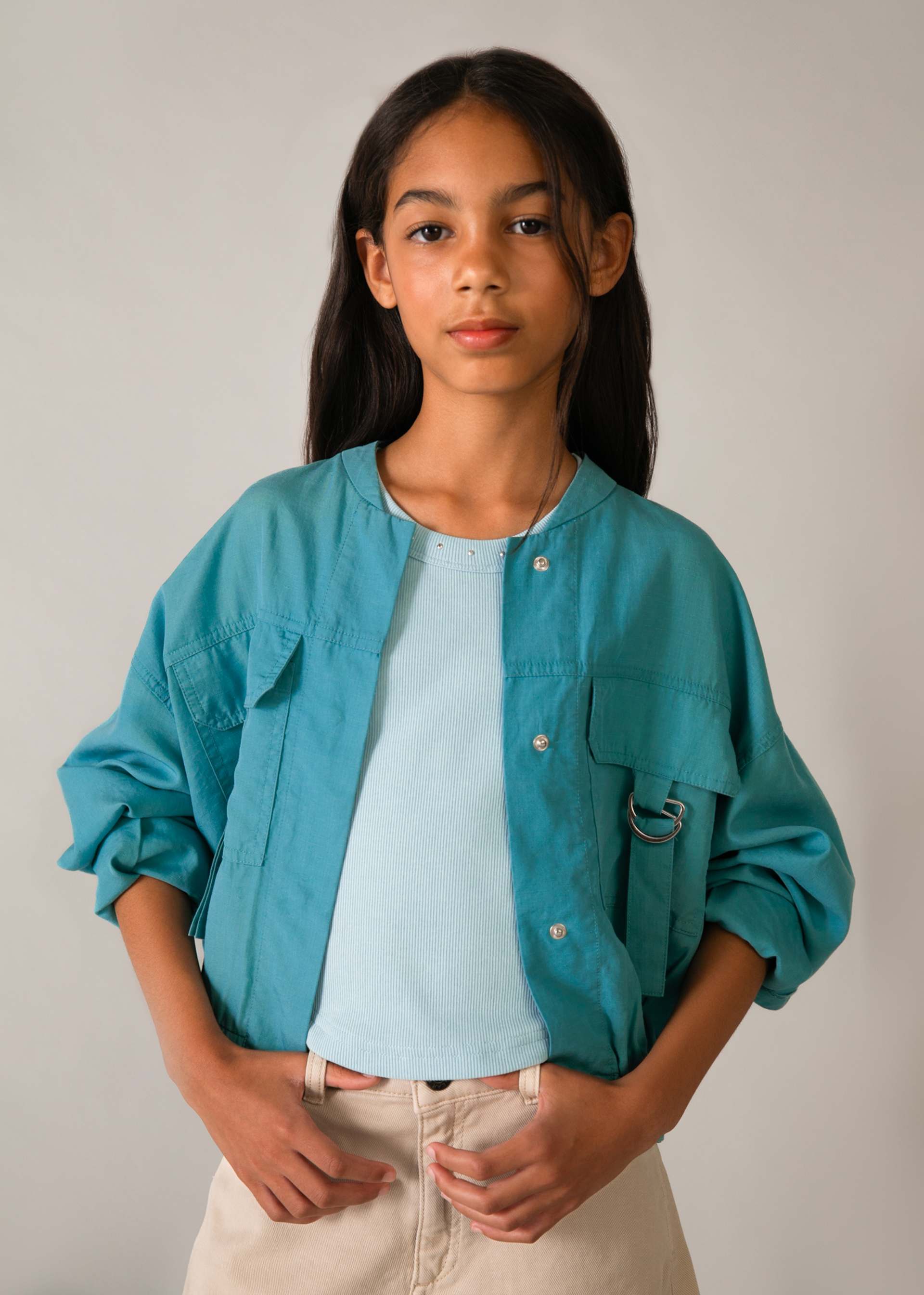 Girl's buckle jacket