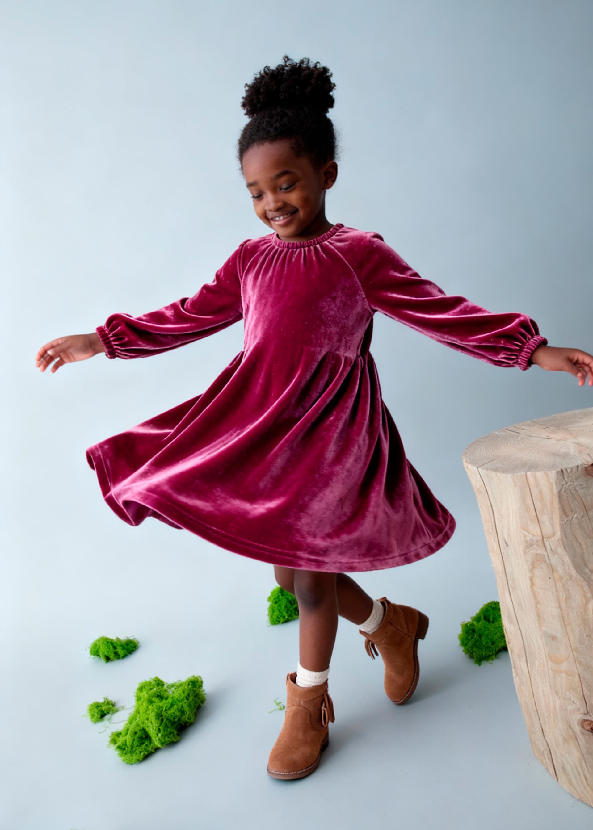 Samtkleid Glanzeffekt Mädchen