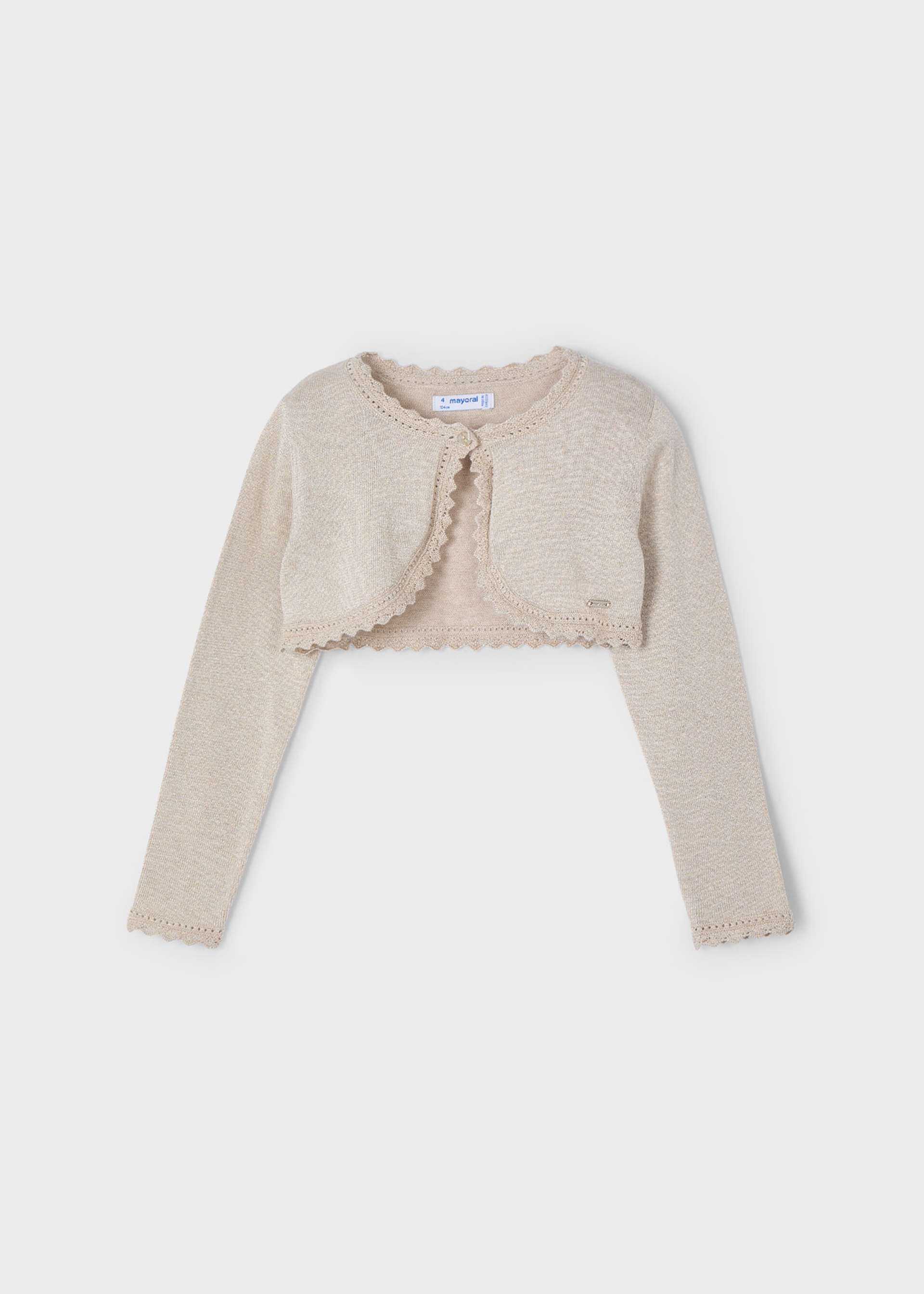 Cardigan modello bolerino in maglia bambina Cardigan modello bolerino in maglia bambina