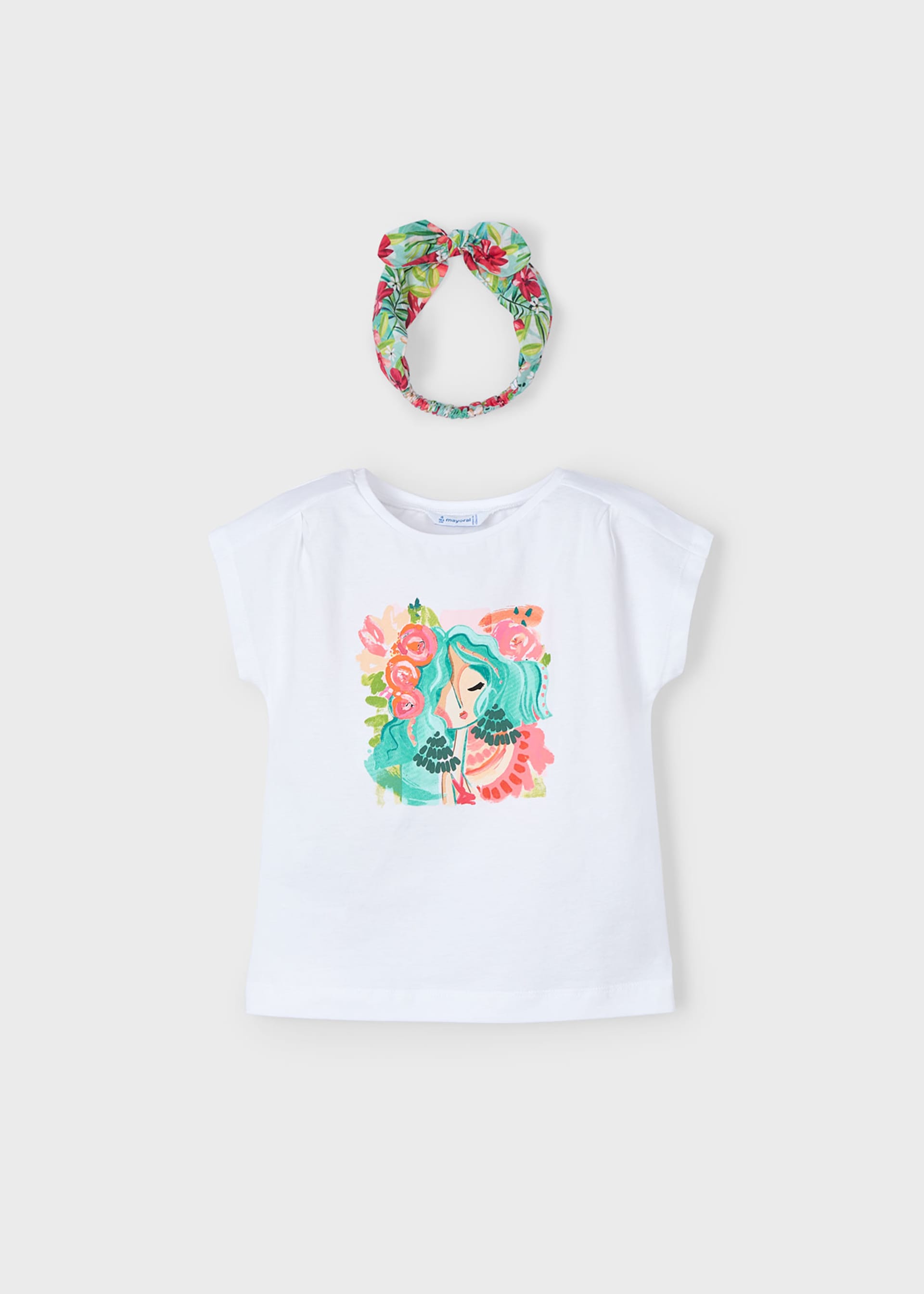 Maglietta con fascia stampata bambina