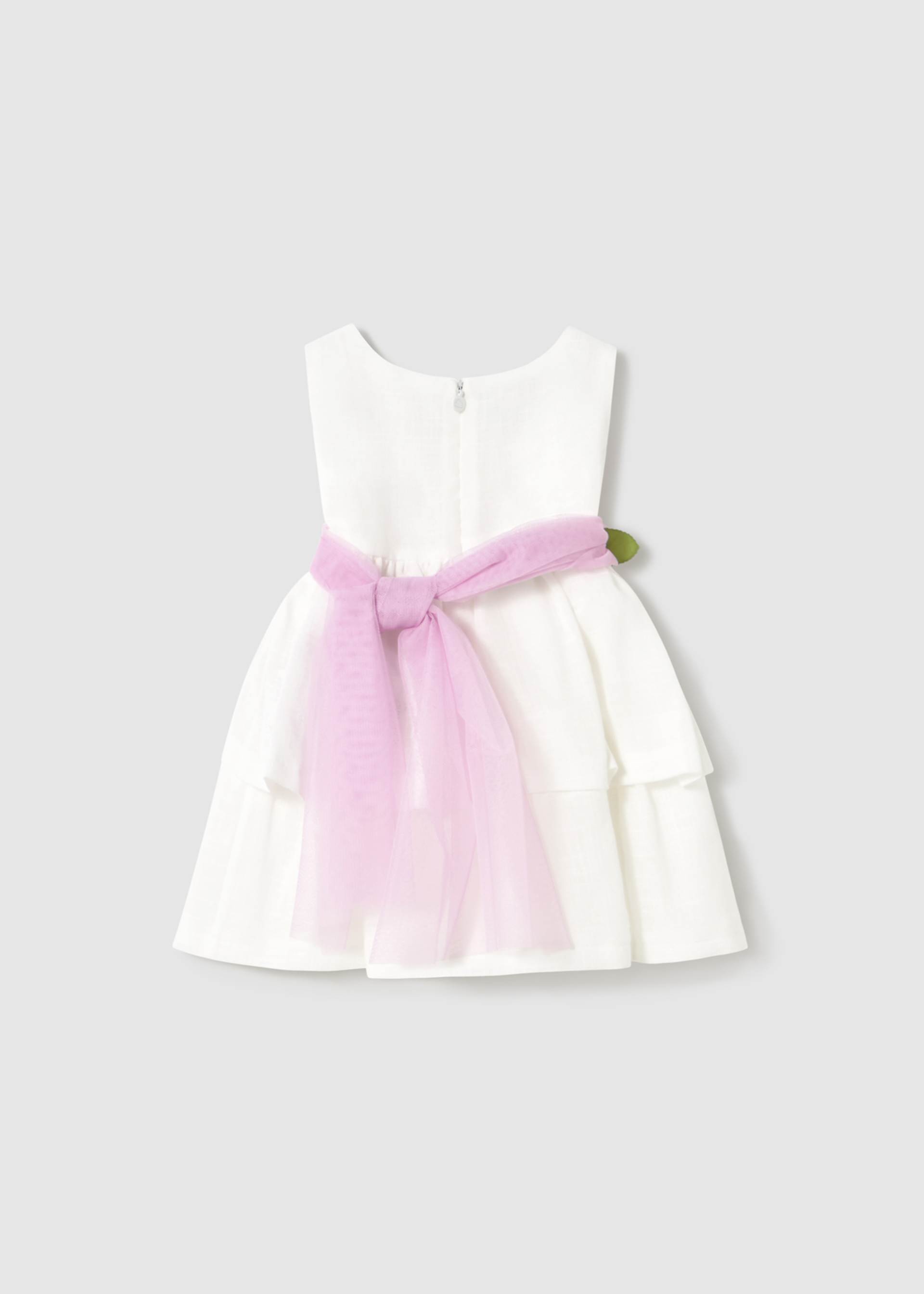 Vestido com fita floral bebé