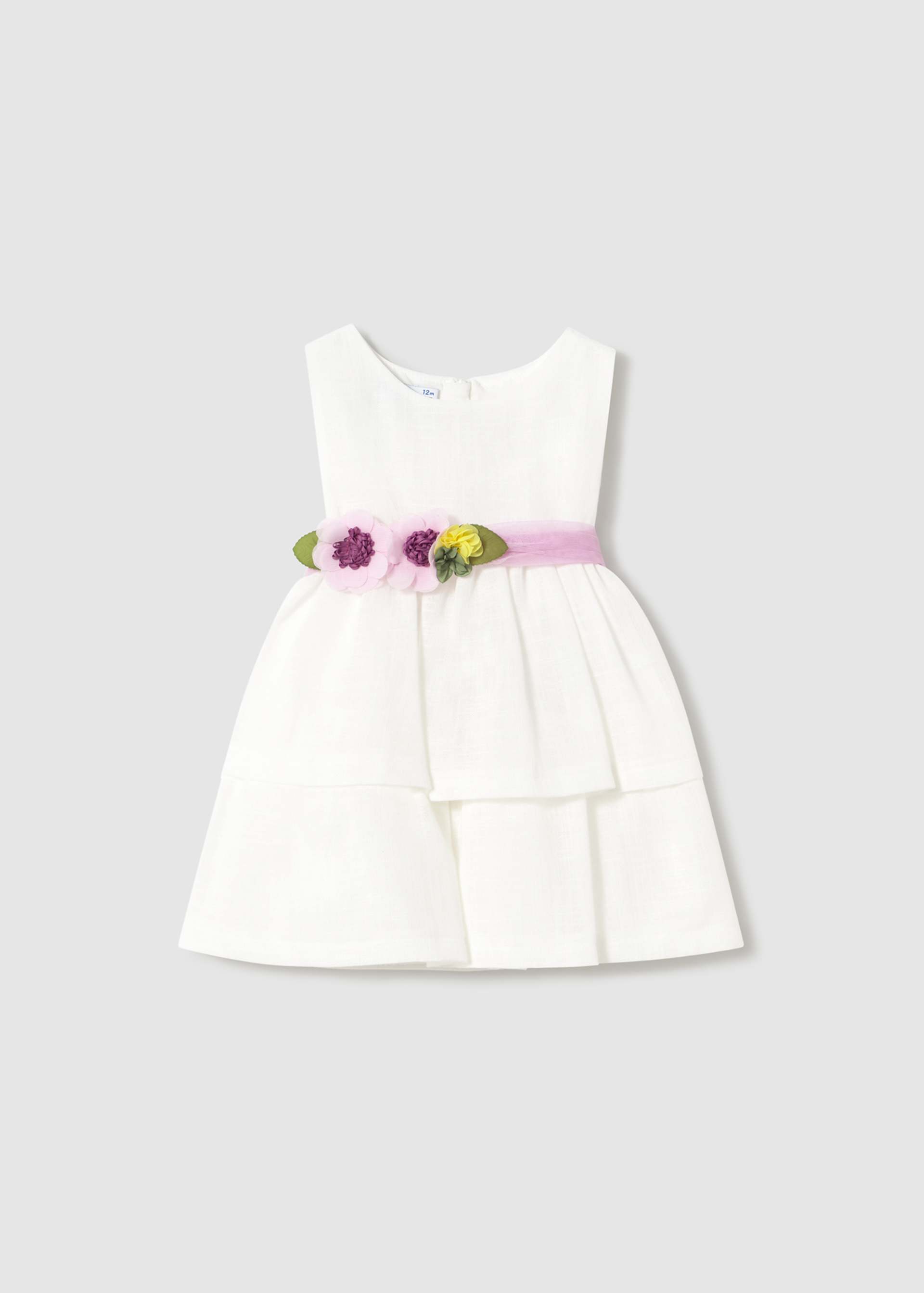 Vestido com fita floral bebé