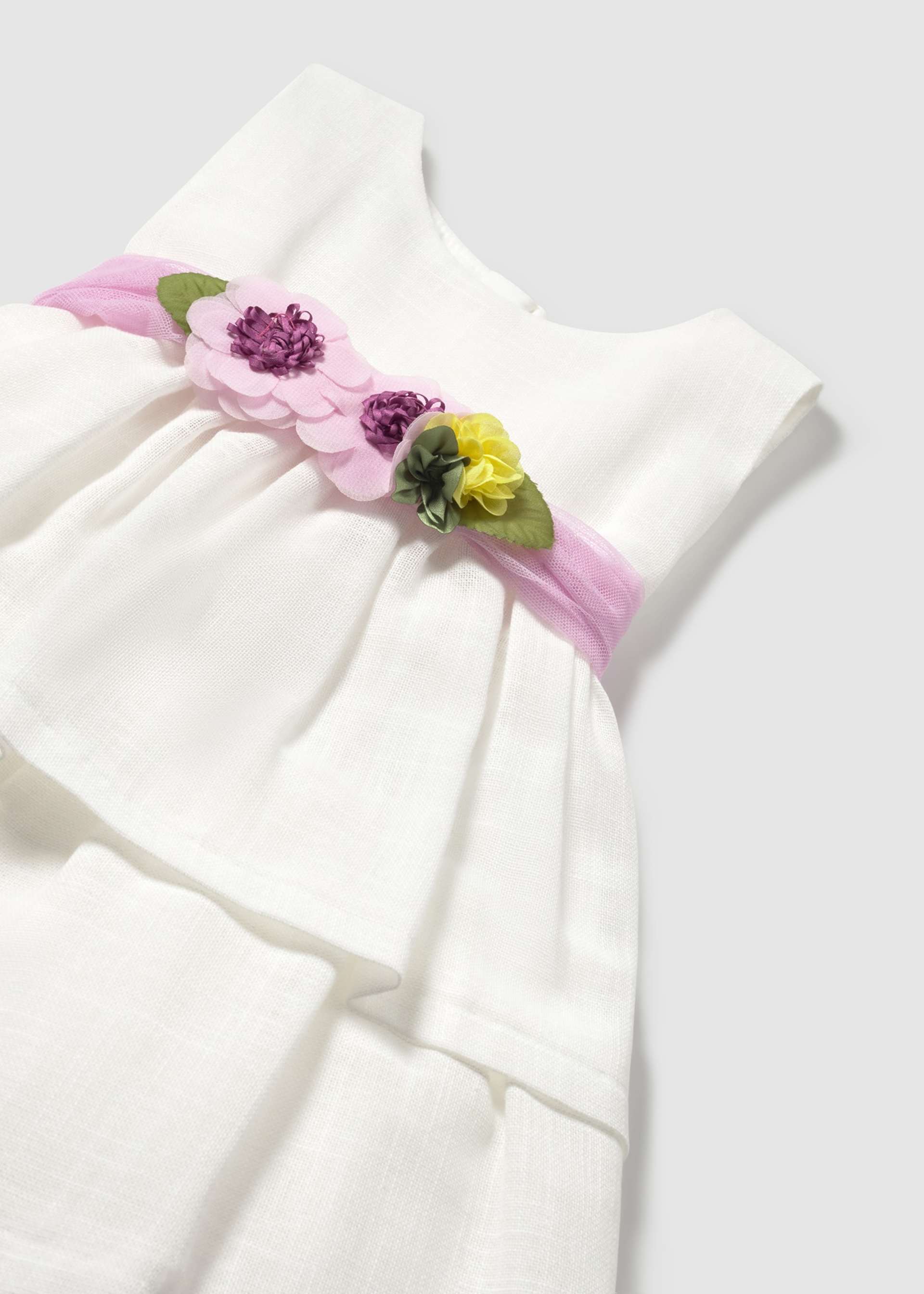 Vestido com fita floral bebé