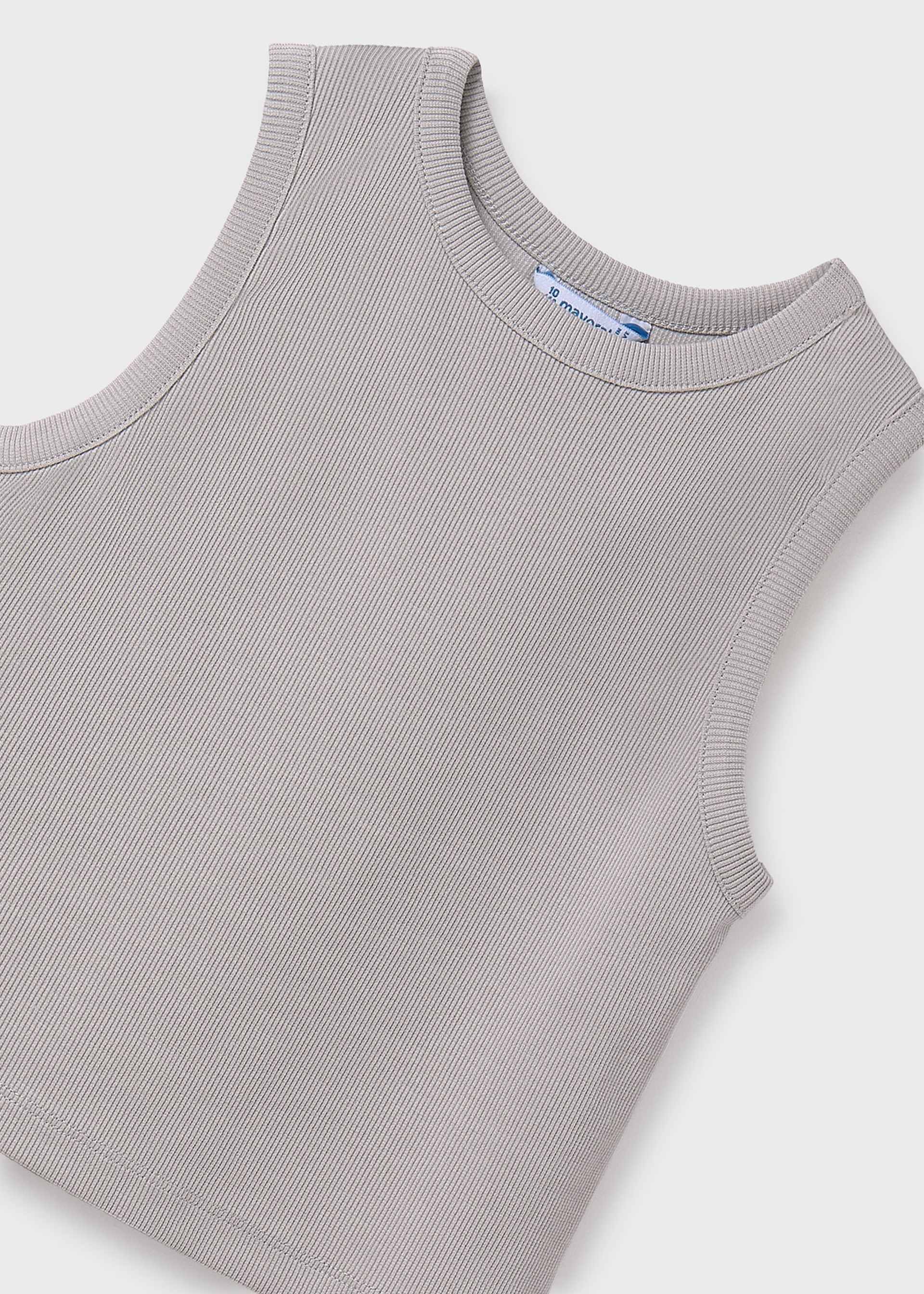 Girl T-Shirt with Ribbed Cardigan Girl T-Shirt with Ribbed Cardigan