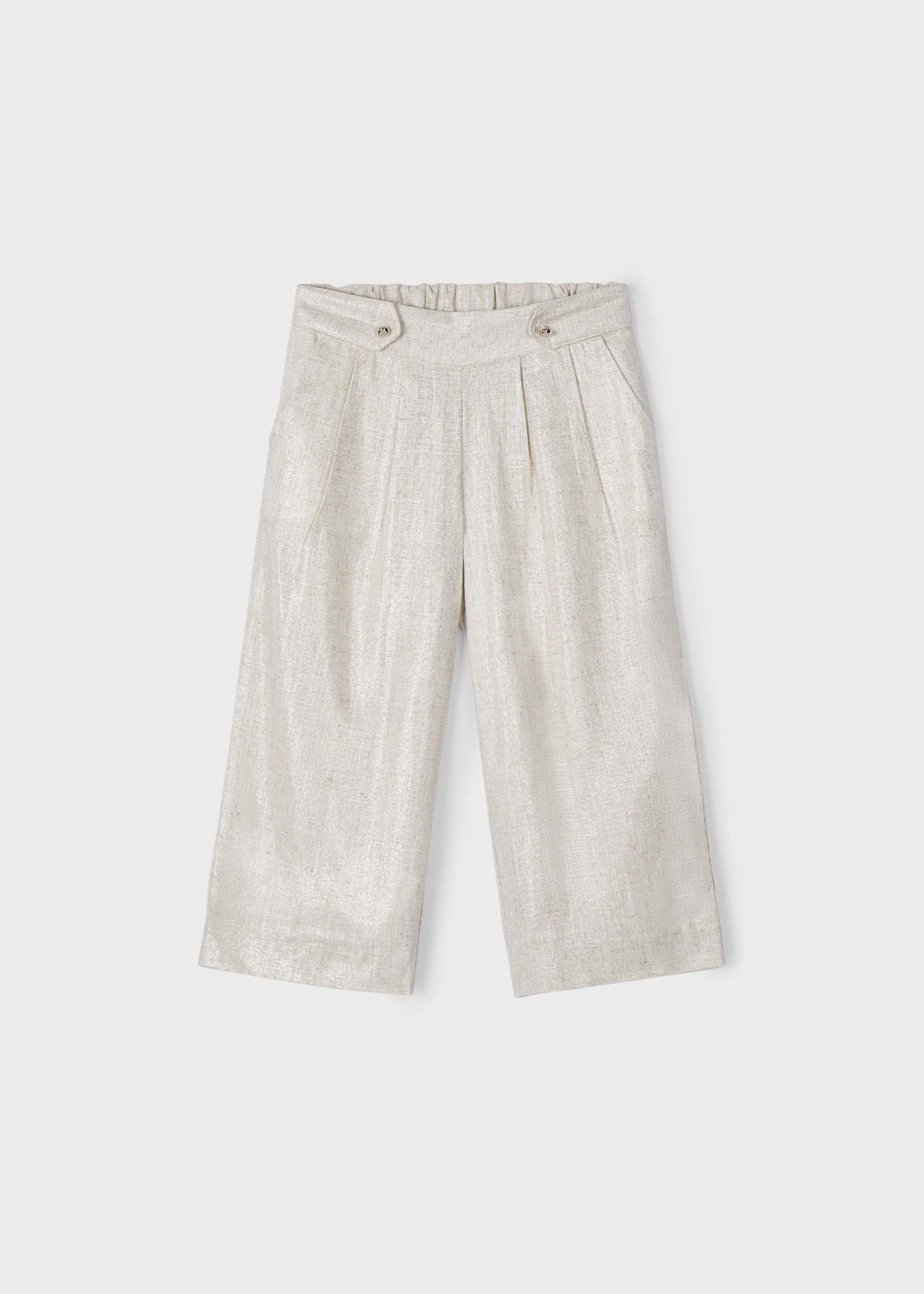 Girl flowy linen culottes