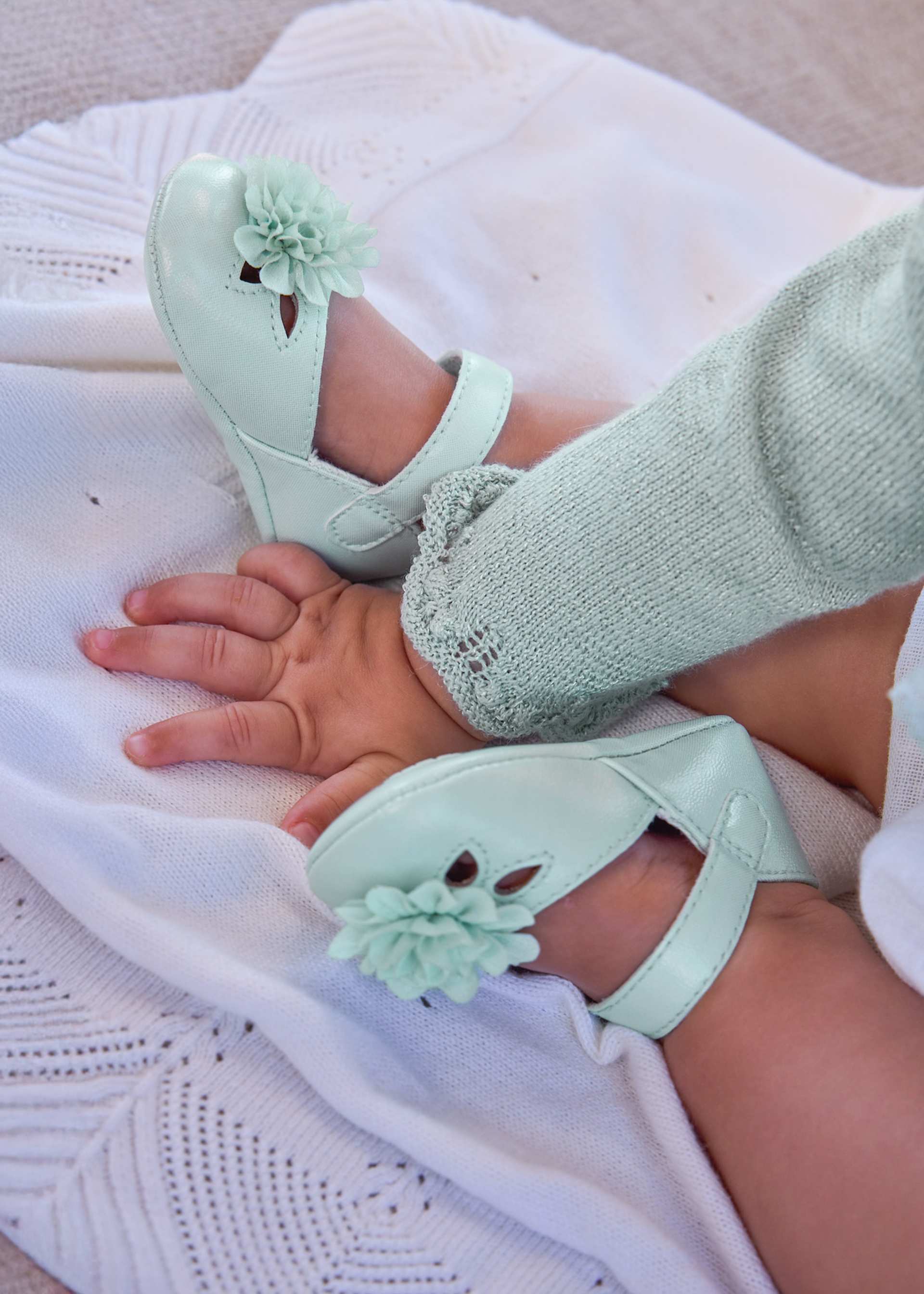 Newborn flower ceremony Mary Janes