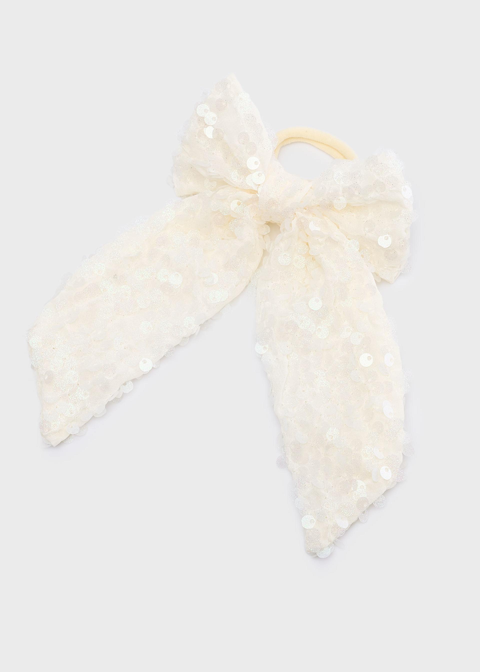 Sequin bow hair tie for girls