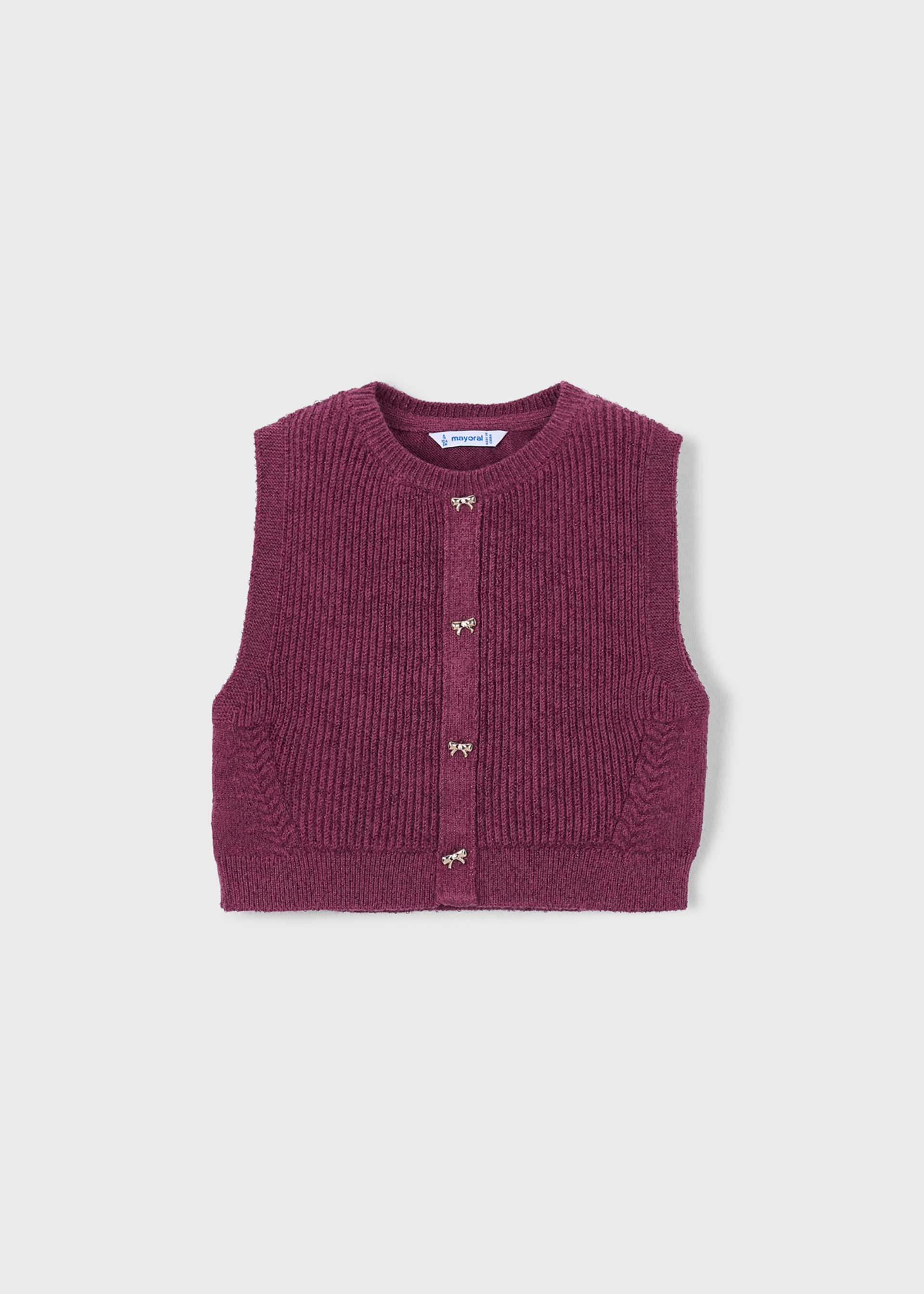 Metallic thread waistcoat for girls