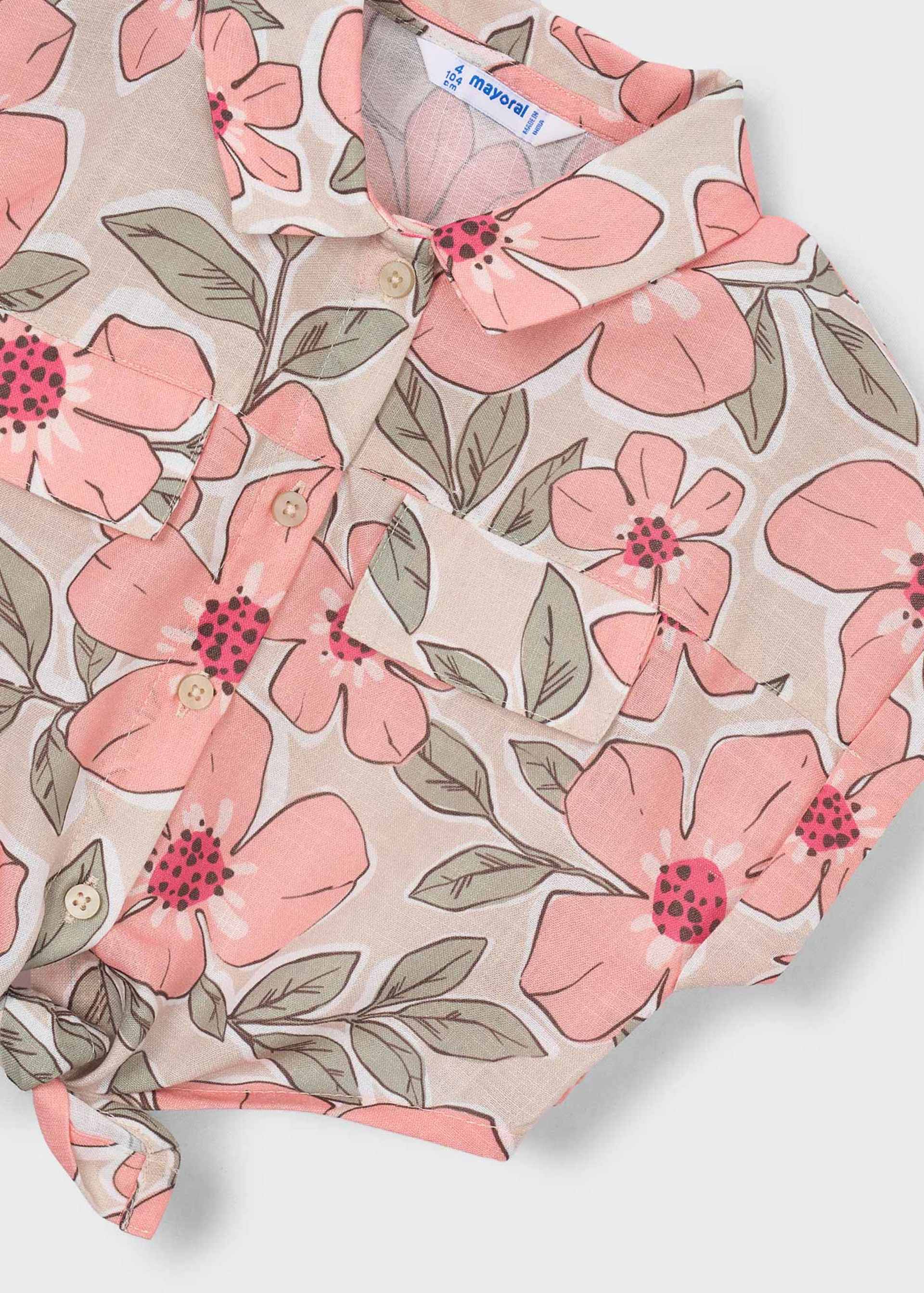 Camisa estampada floral menina