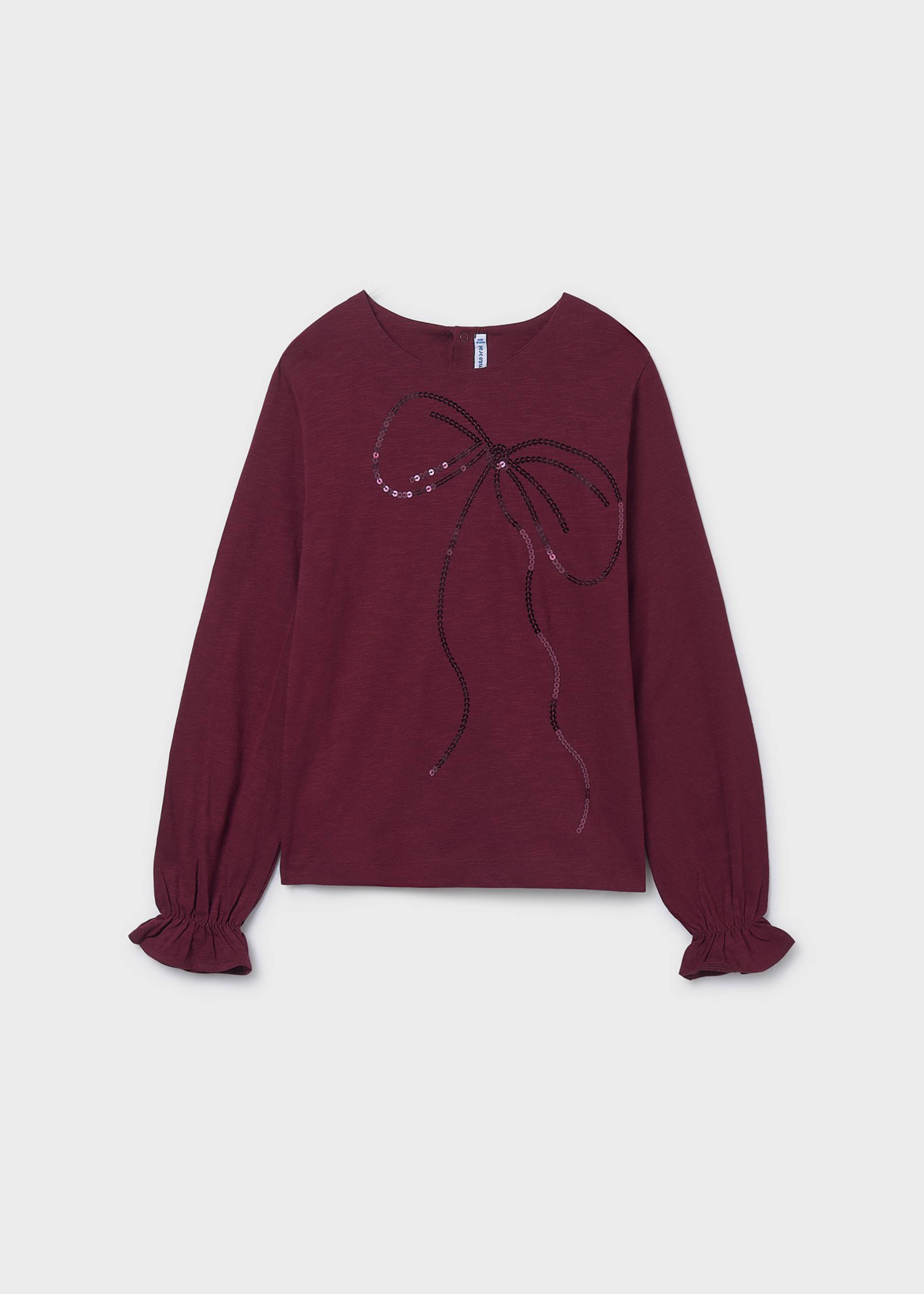 T-shirt nœud à paillettes fille