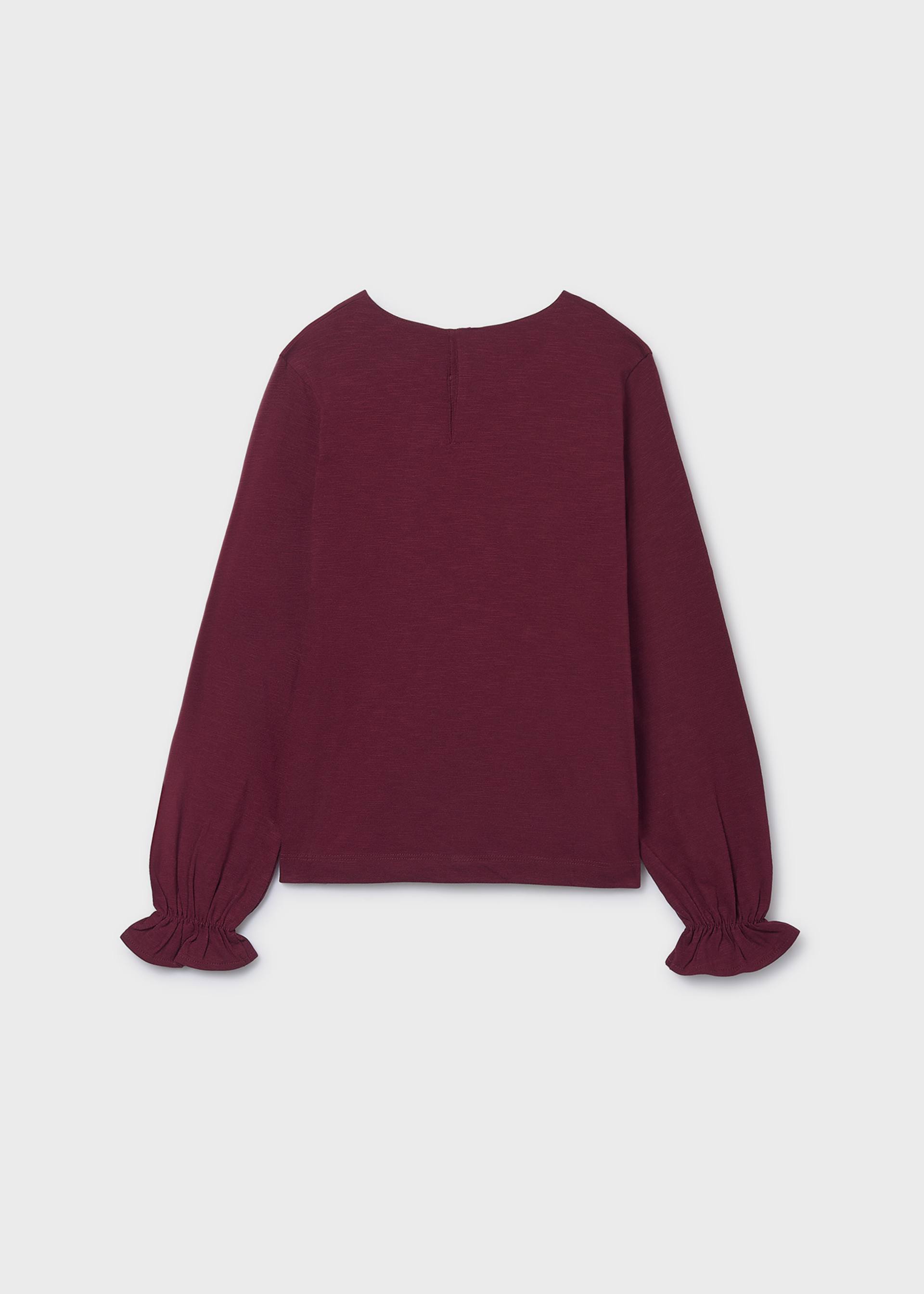 Girls' sequined bow T-shirt