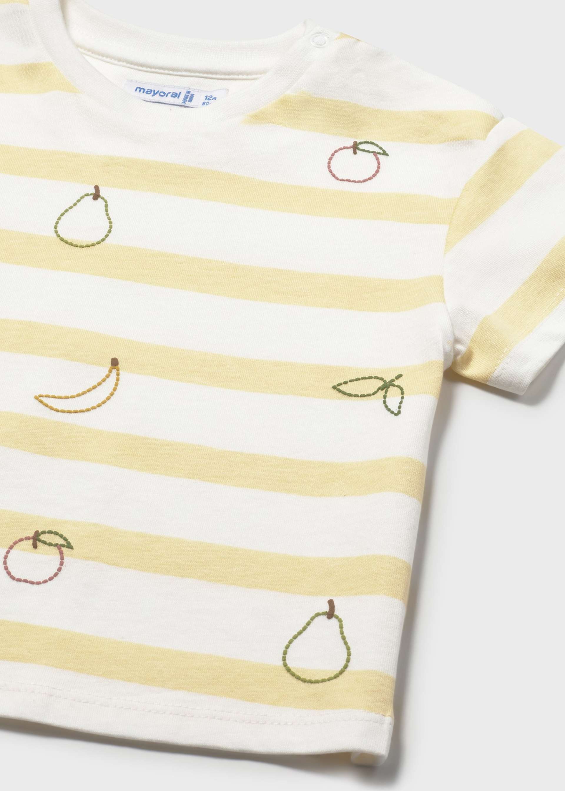 Playera rayas frutas bebé