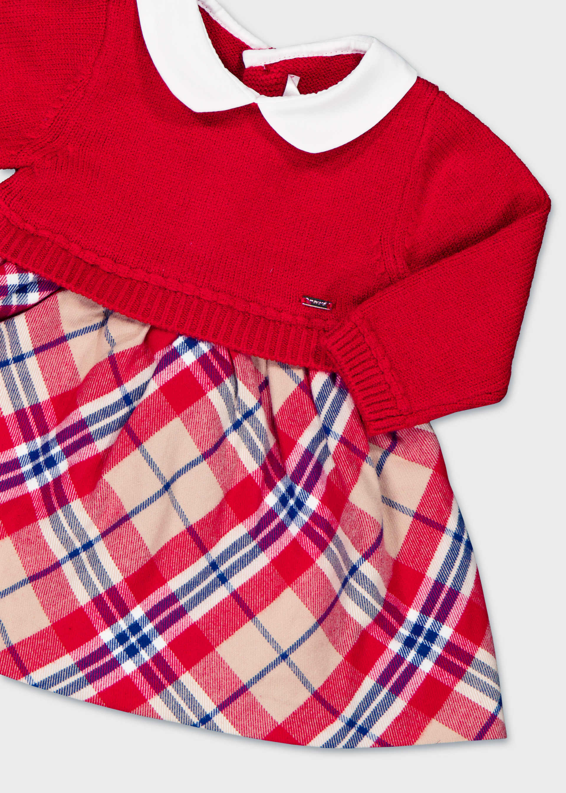 Vestido tricotosa combinado recién nacida