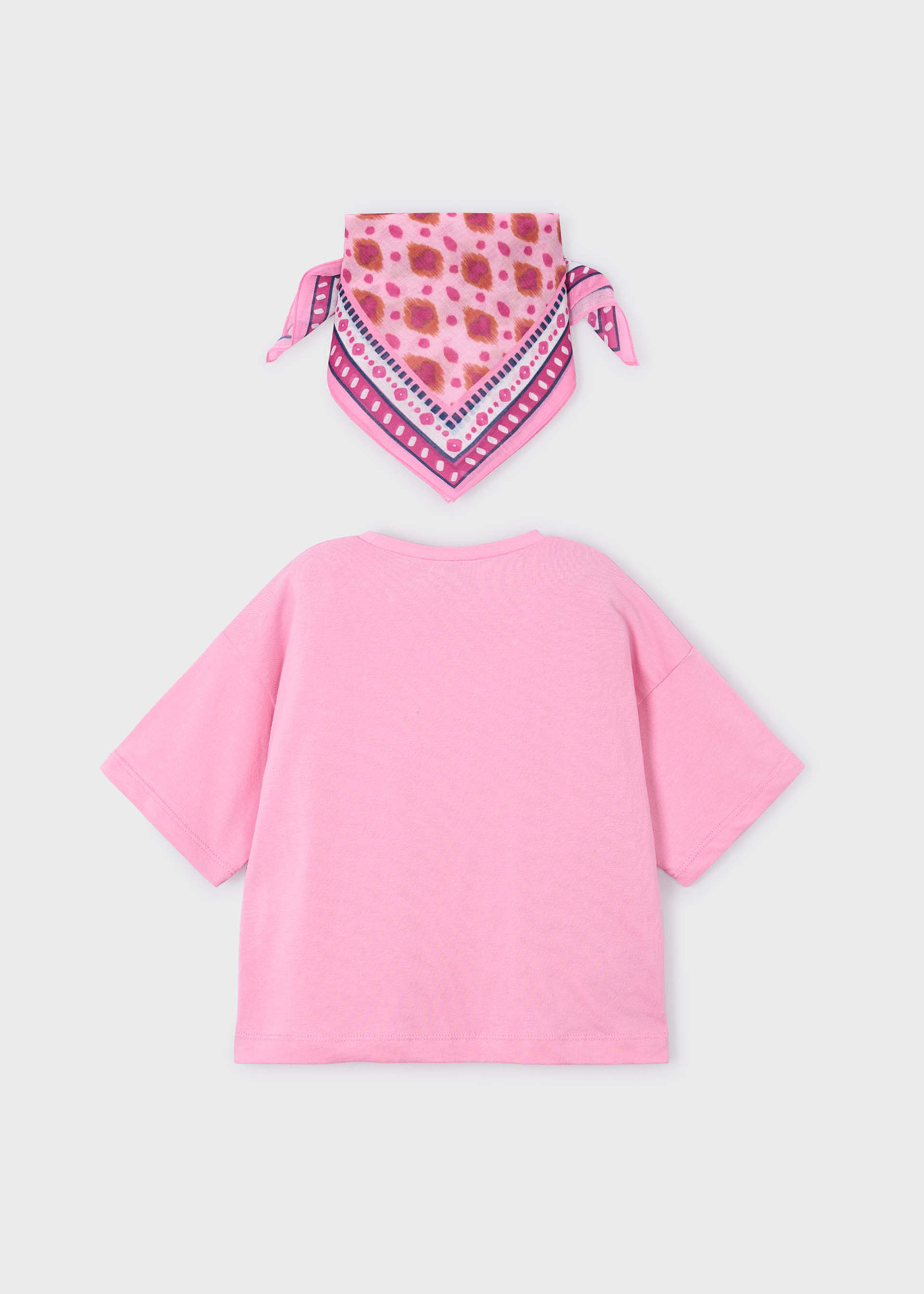 T-Shirt mit Tuch Printmotiv Mädchen