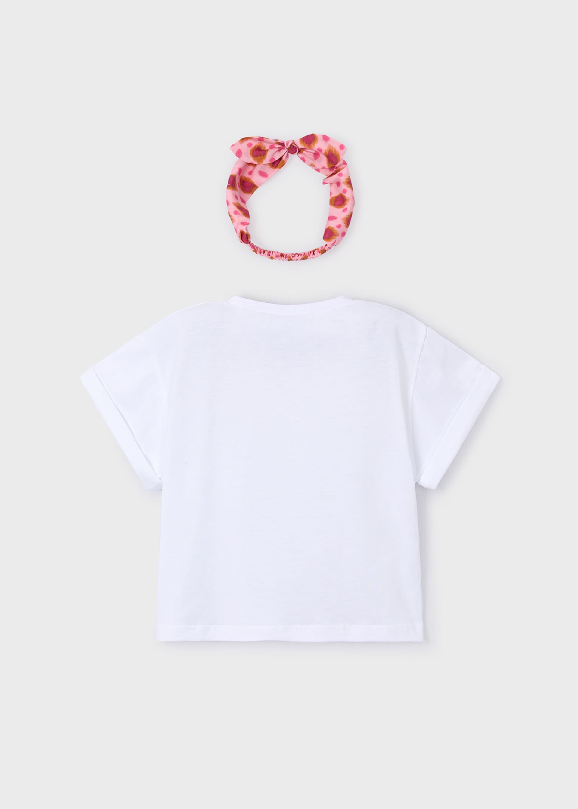 Girls' printed T-shirt with scrunchie