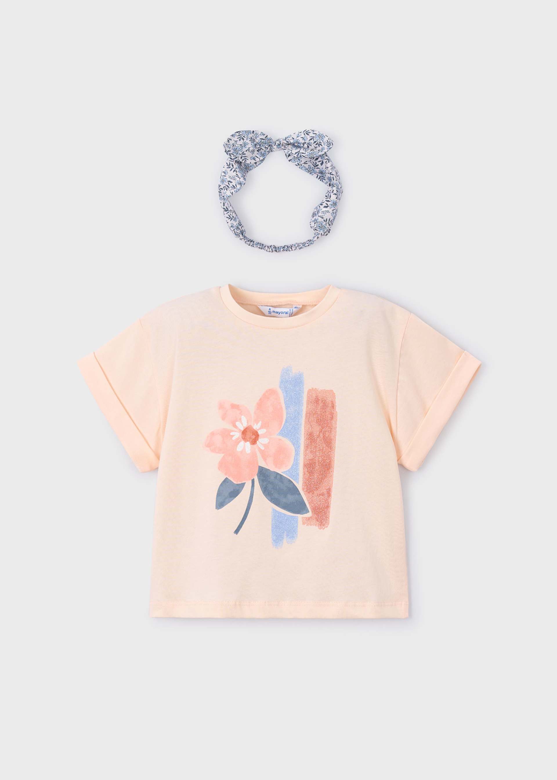 Camiseta con coletero estampado niña