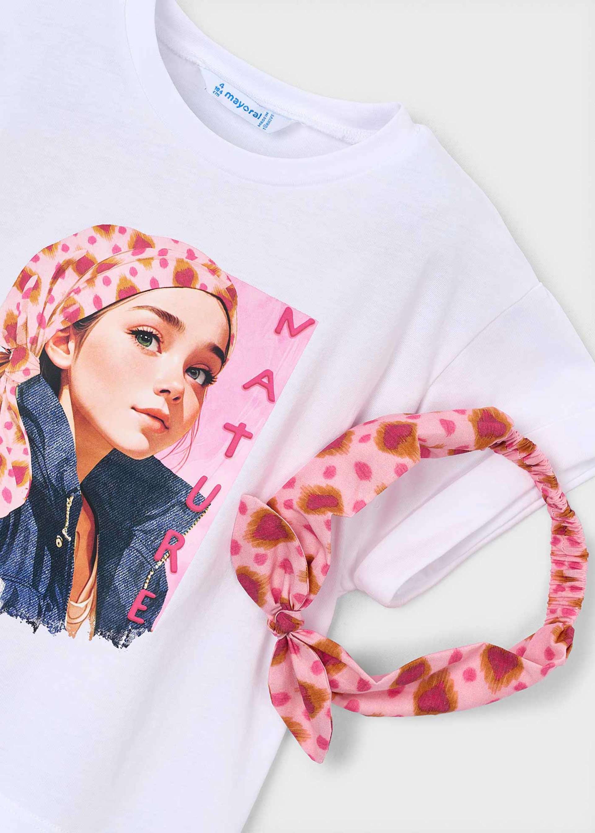 T-shirt avec élastique imprimé fille