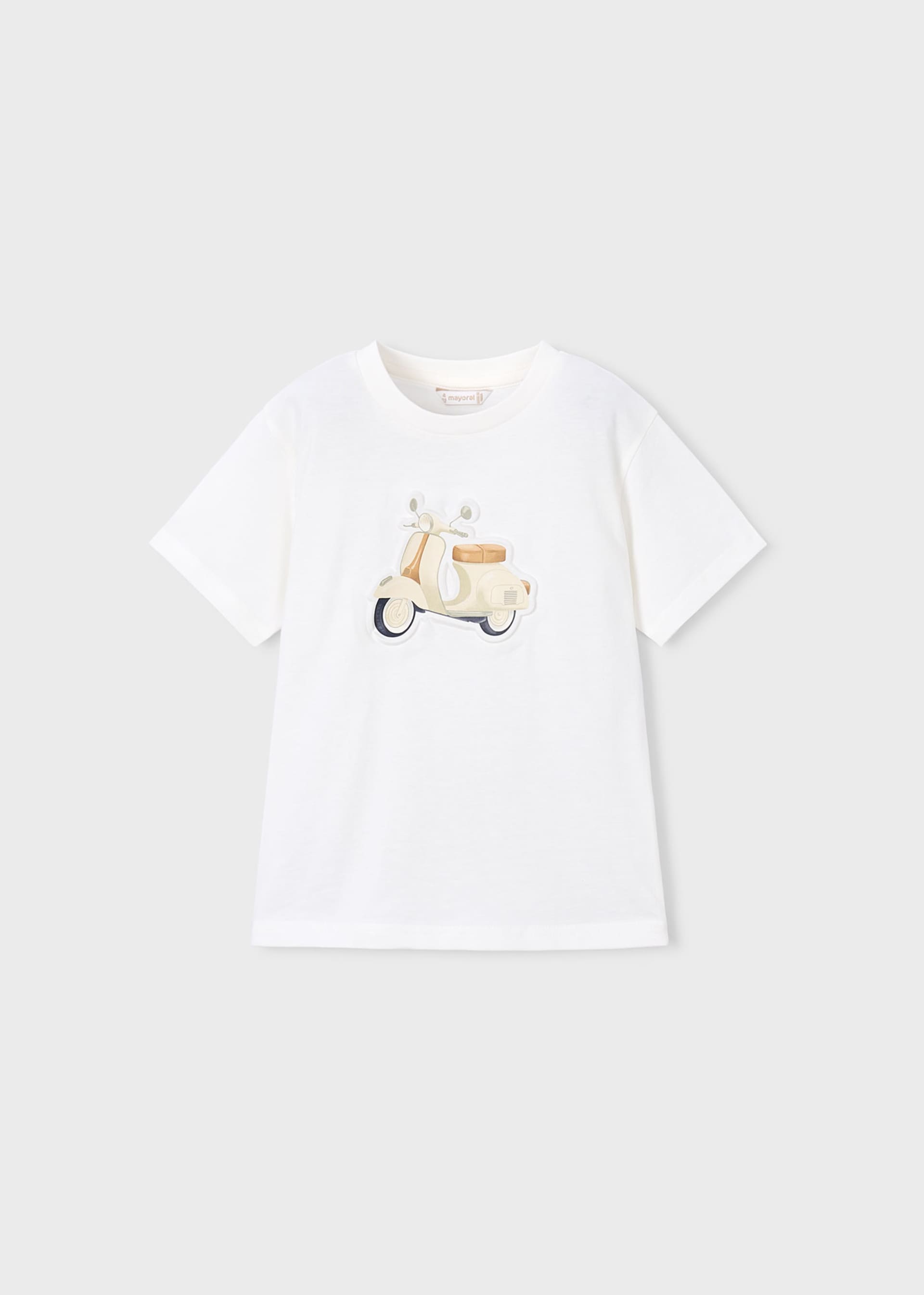 T-Shirt mit Motorroller-Relief Jungen