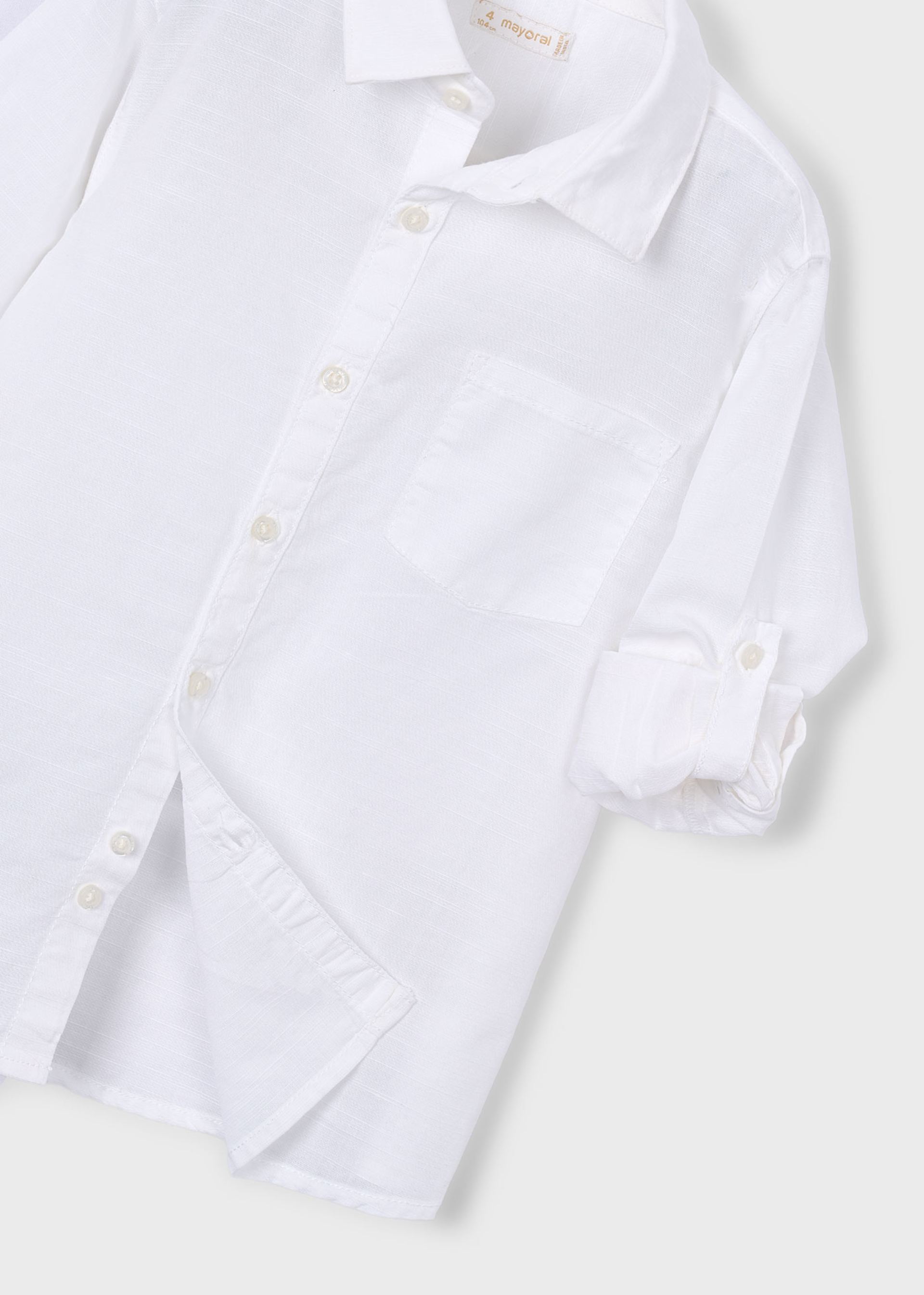 Camicia in lino manica lunga bambino