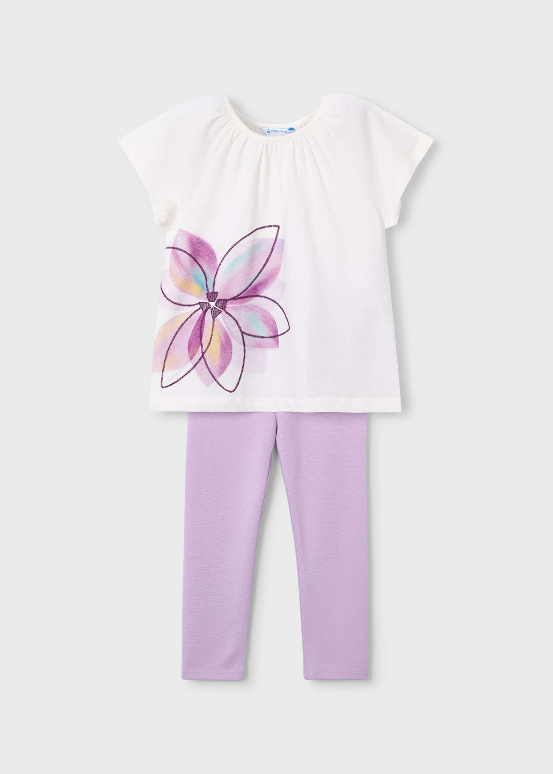 Completo leggings e maglietta fiore bambina