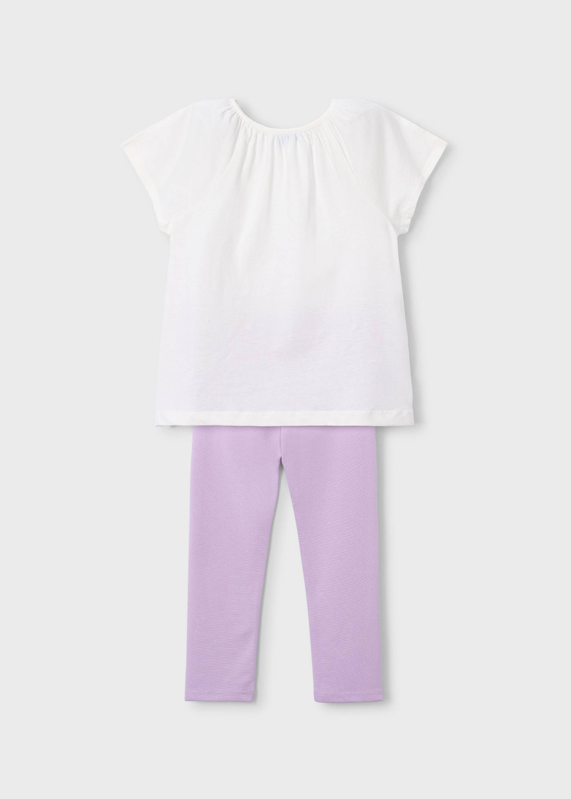 Completo leggings e maglietta fiore bambina