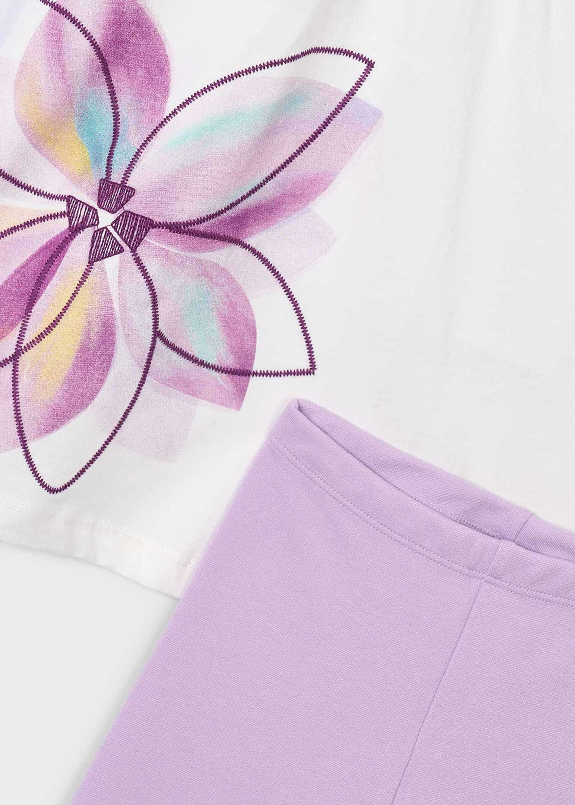 Completo leggings e maglietta fiore bambina