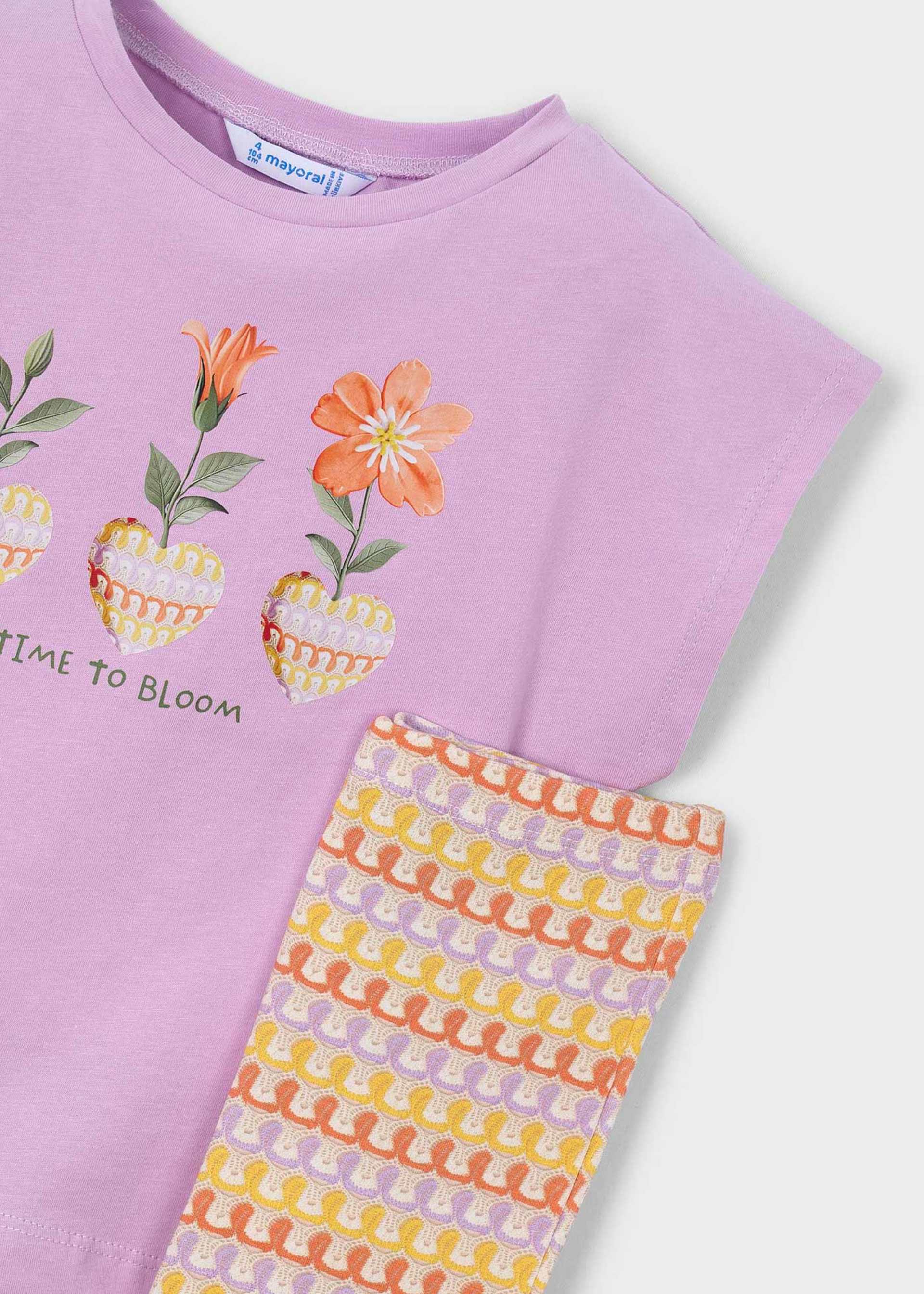 Conjunto leggings flare y playera niña