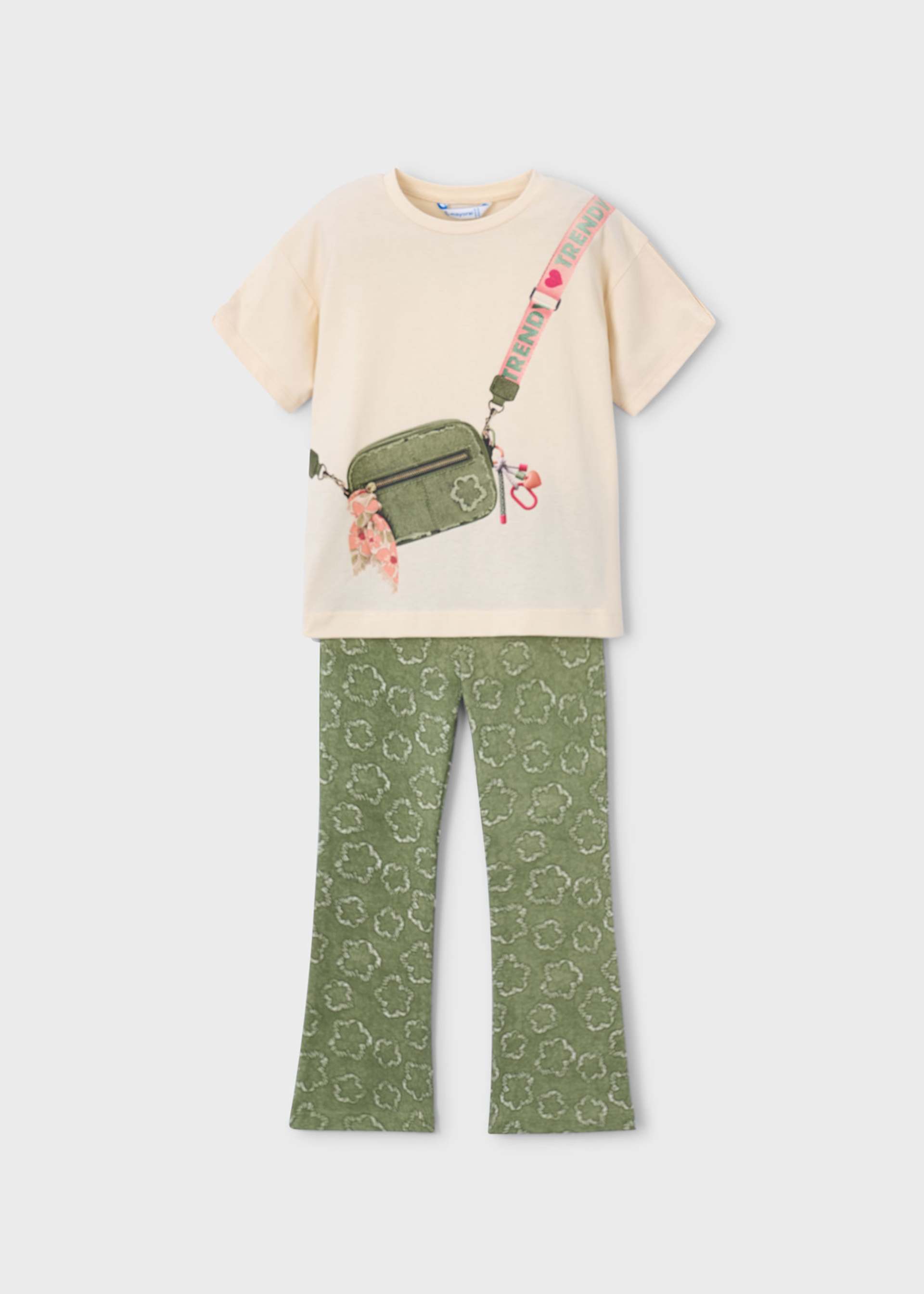 Conjunto leggings estampado y playera niña