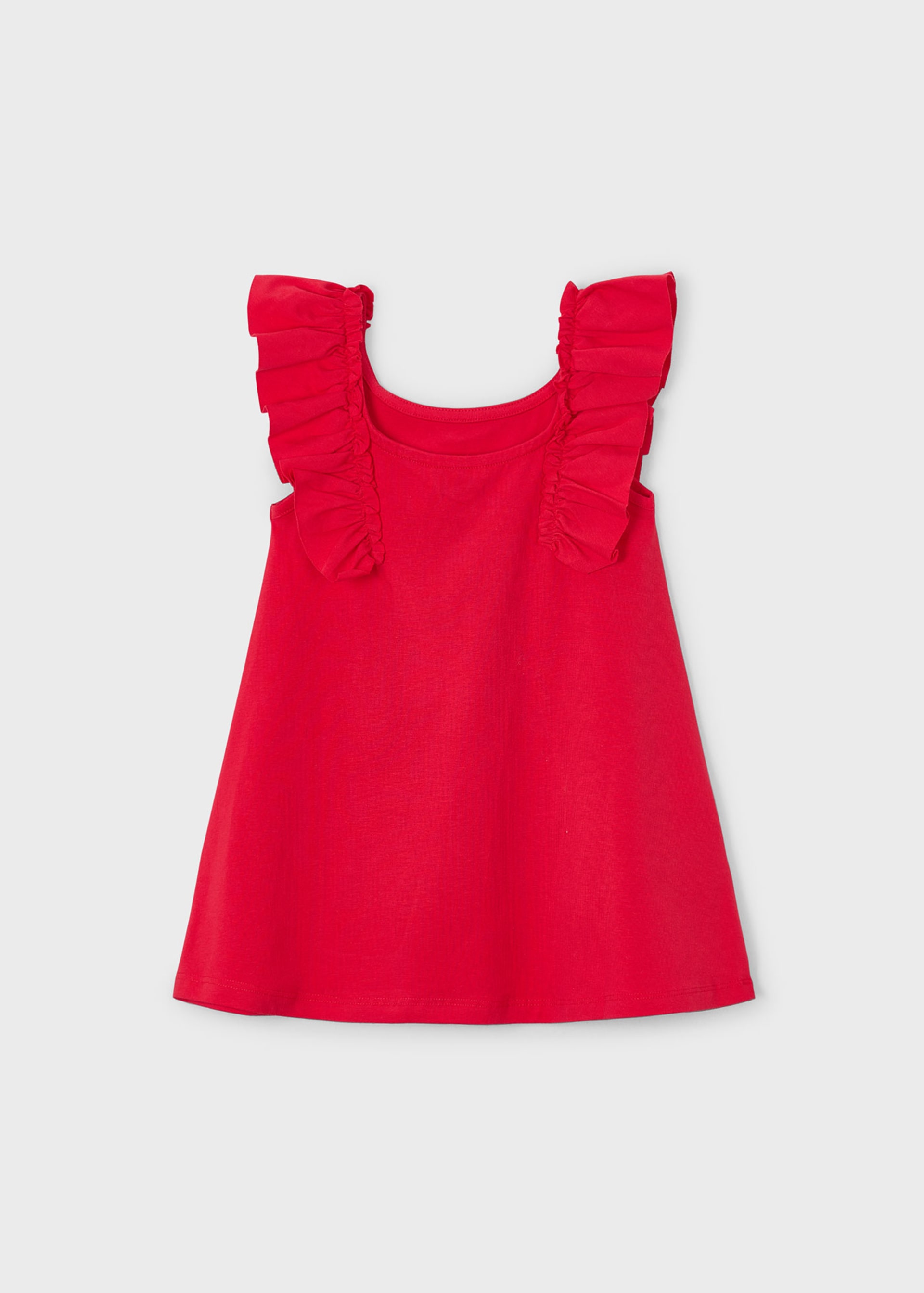Girl's ruffled knit dress
