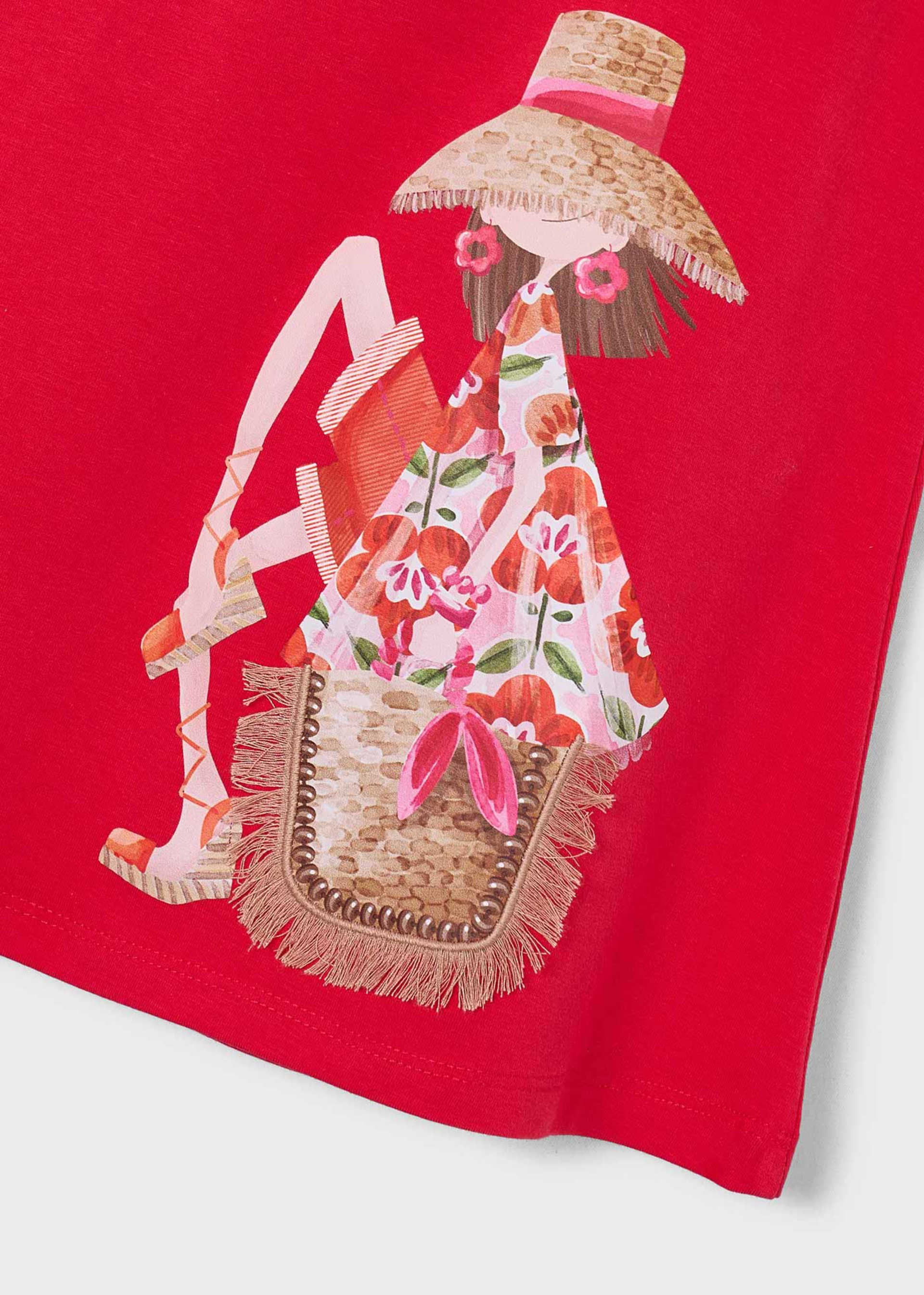 Girl's ruffled knit dress