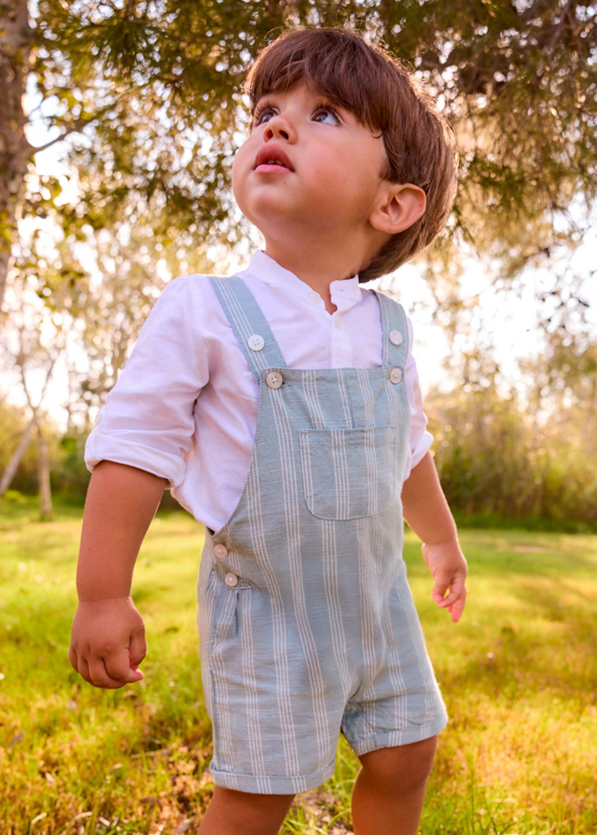 Baby Linen Striped Dungaree